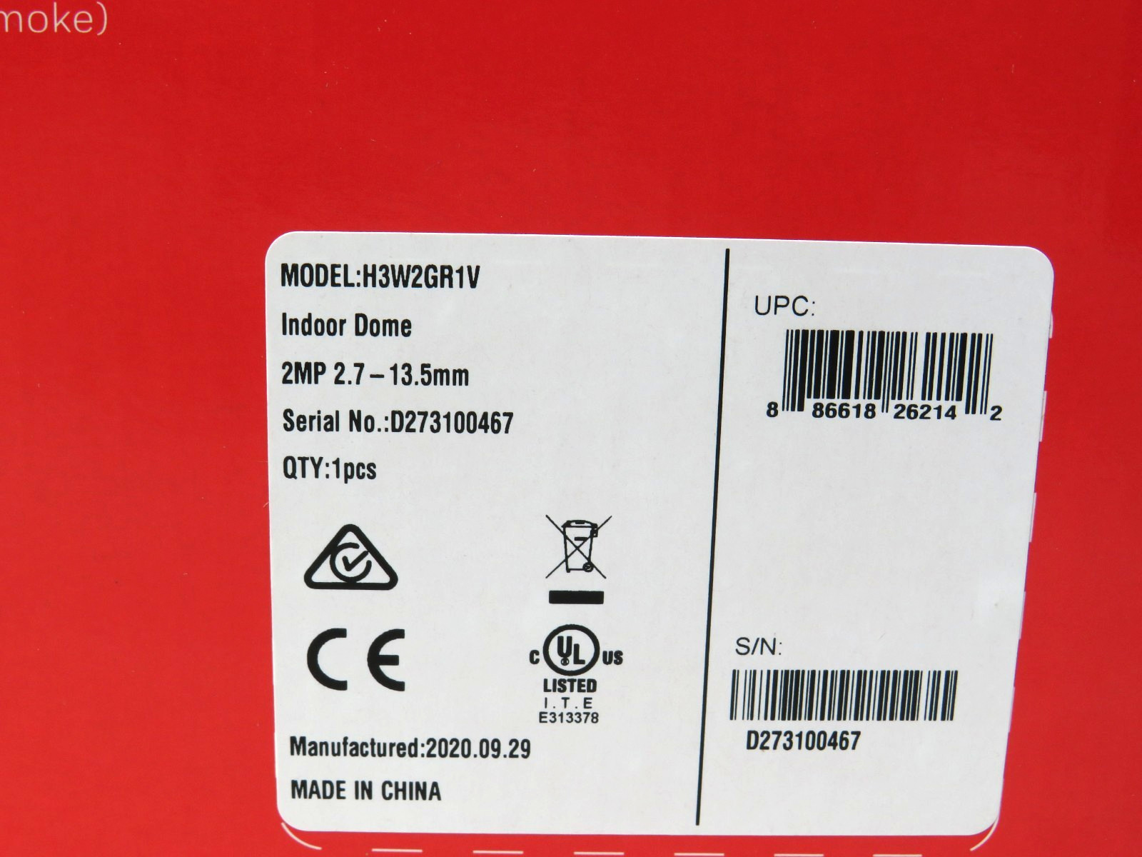 [Case of 10] Honeywell H3W2GR1V equIP Series 2MP IR Indoor IP Dome Camera [SSI]