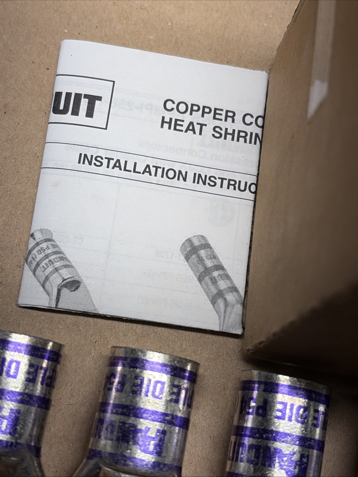 NEW [Qty-6] PANDUIT LCAX4/0-38-X Flex Copper Compression Lugs _Purple Die P54-15