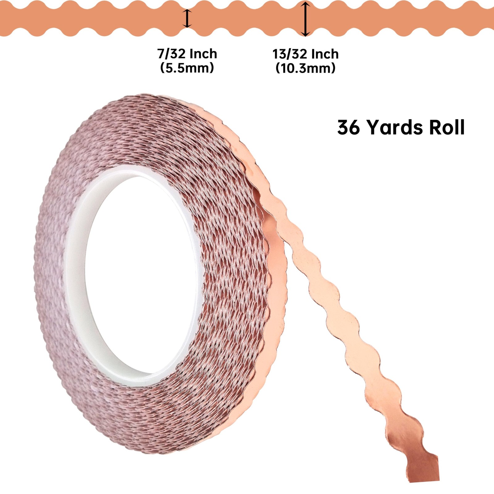 Black Backed Scalloped Copper Foil Tape, Double Edged Scalloped Copper Foil f…