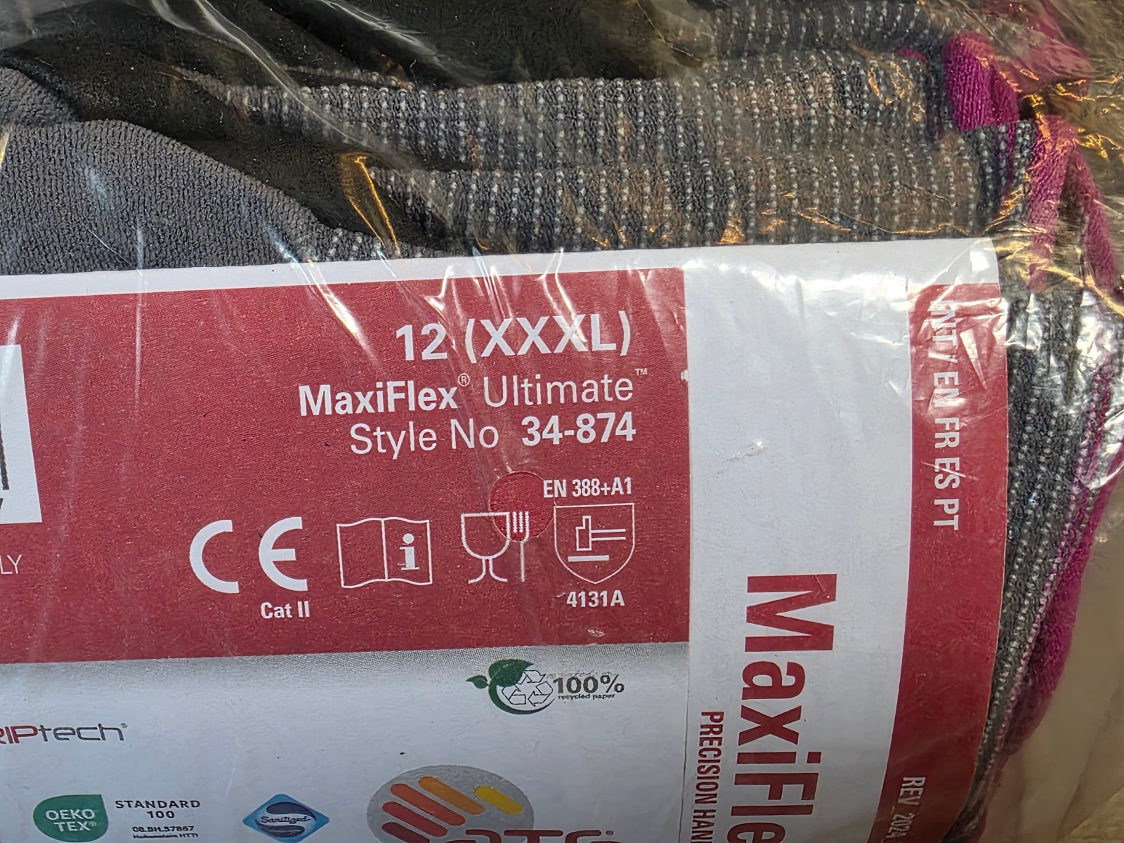 MaxiFlex Ultimate Precision Handling Seamless Coated Gloves 12 Pack XXXL Sealed