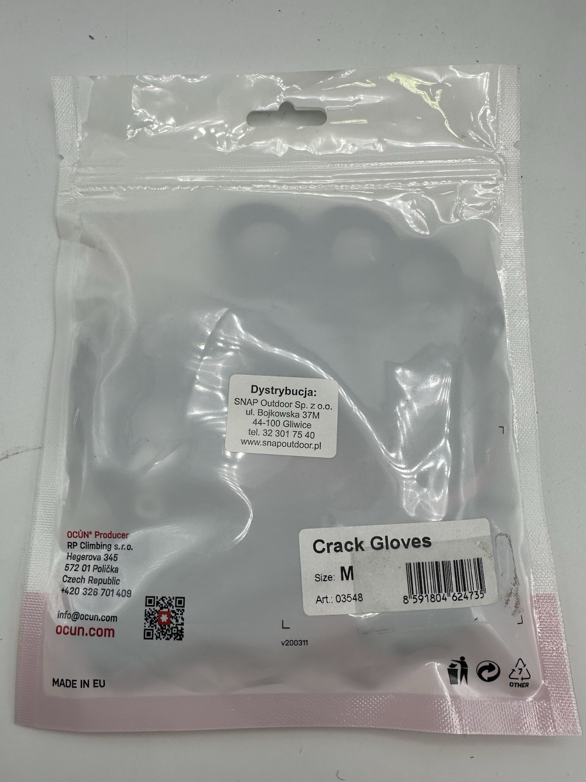 Ocun Black & Red Crack Climbing Gloves – Size Medium 03548 Free Shipping