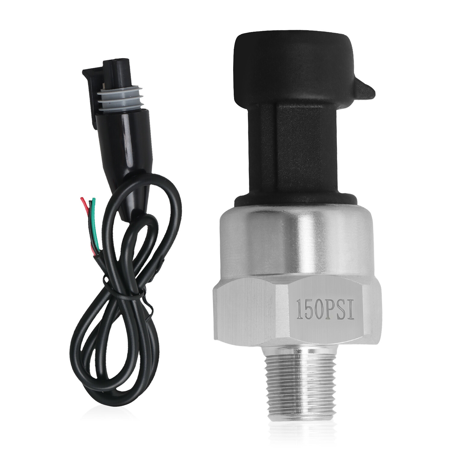 150PSI DC 5V Pressure Transducer w/ Harness for Water Oil Fuel Gas Air