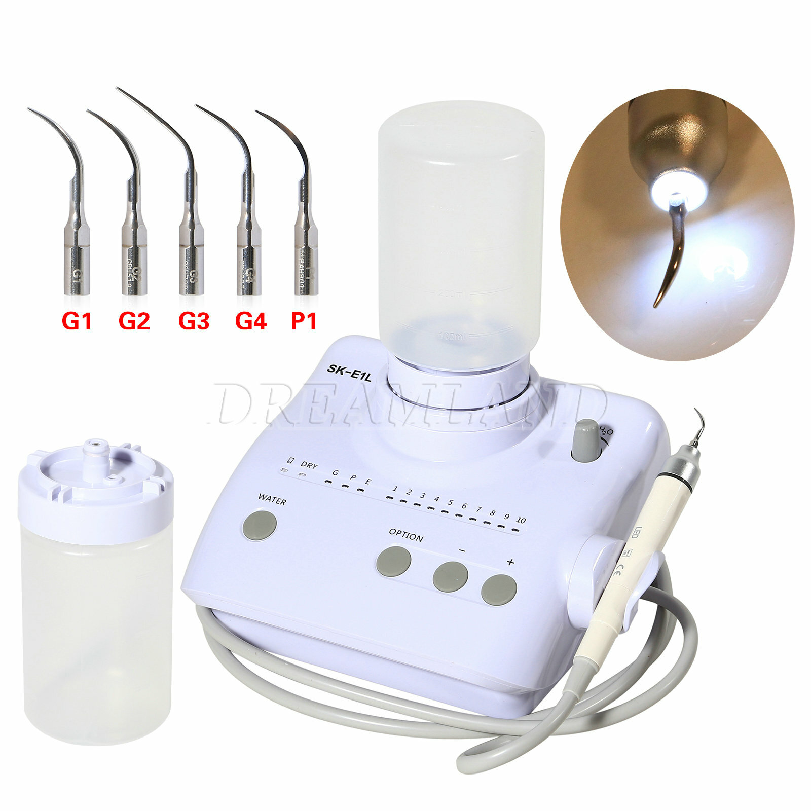 LED Dental Ultrasonic Scaler Handpiece fit SKYSEA EMS Cavitron (2 Bottles)