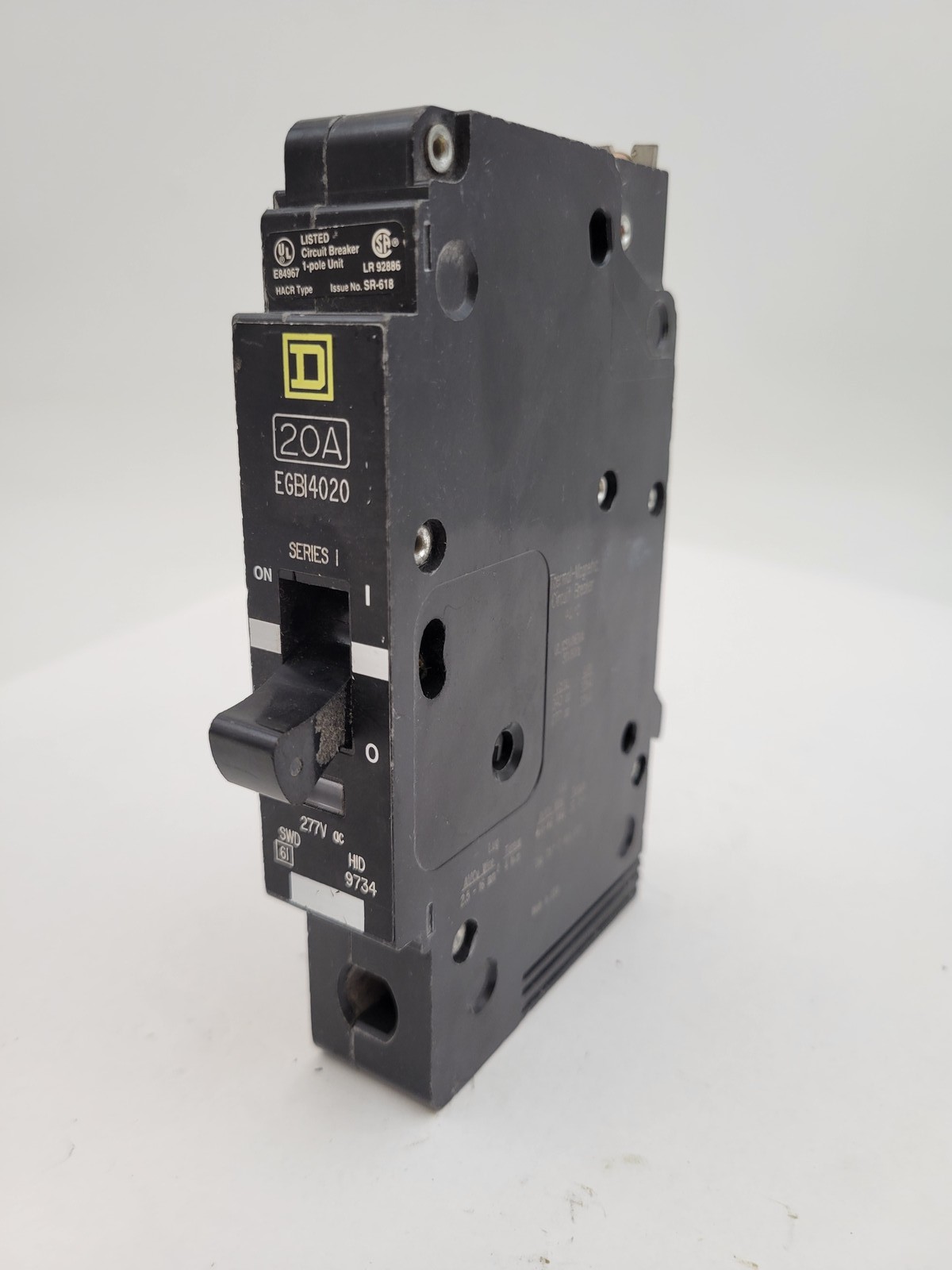 Square D EGB14020 Bolt-On Circuit Breaker 20 Amp 1P 277V Type EGB