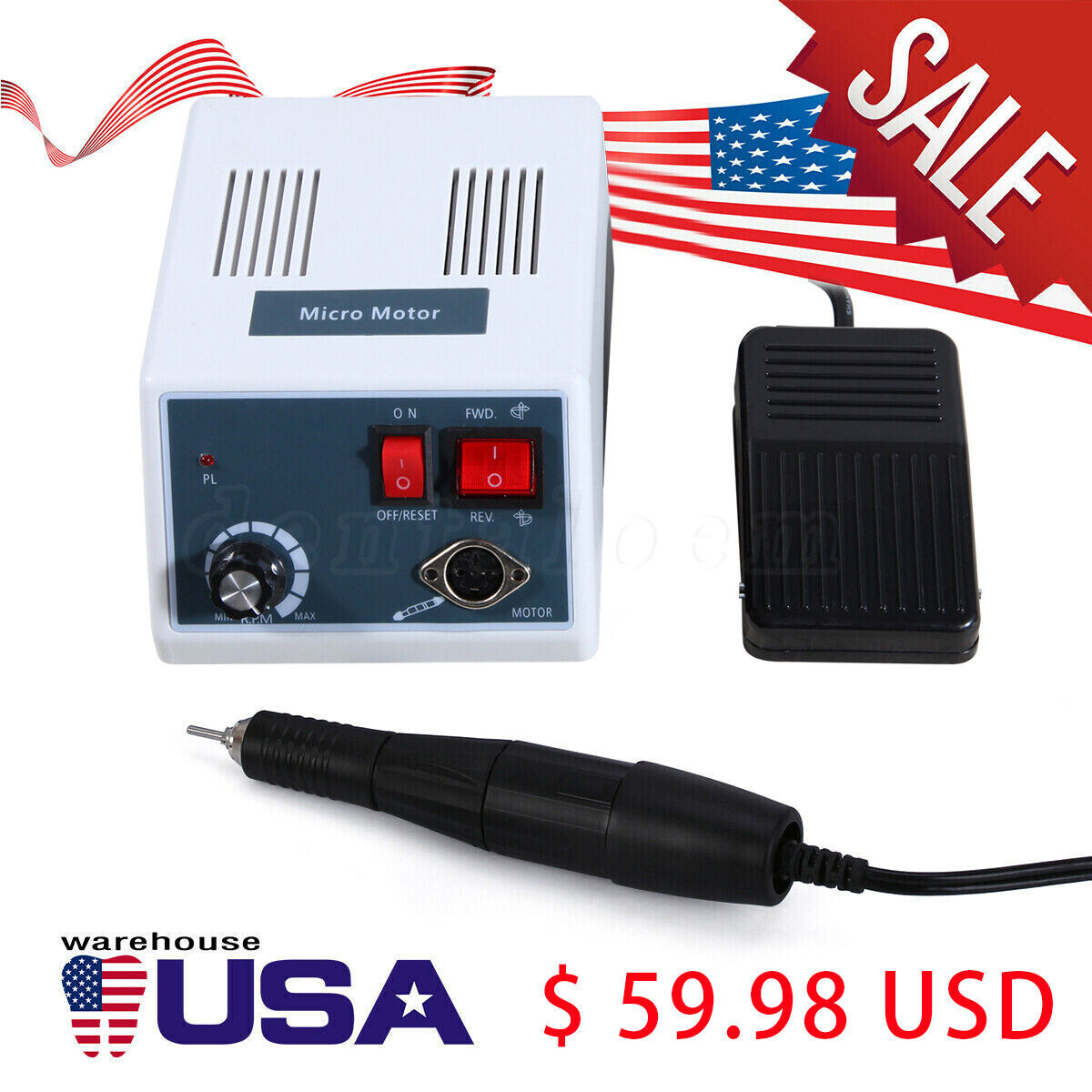 Dental Lab Marathon Electric Micromotor Polishing Unit & 35K rpm Motor Handpiece