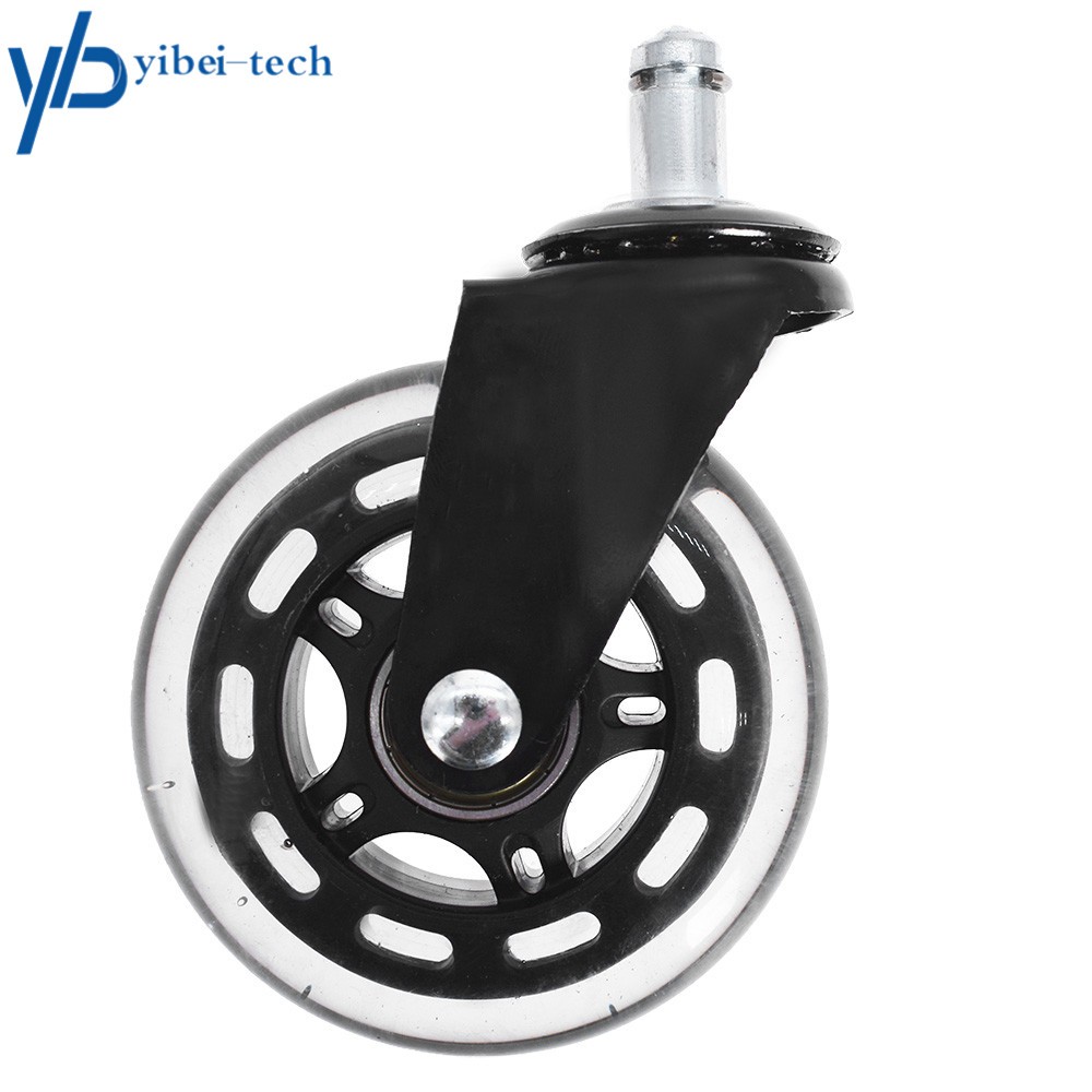 Set of 5 3 inch Office Chair Caster Rubber Swivel Wheels Replacement Heavy Duty