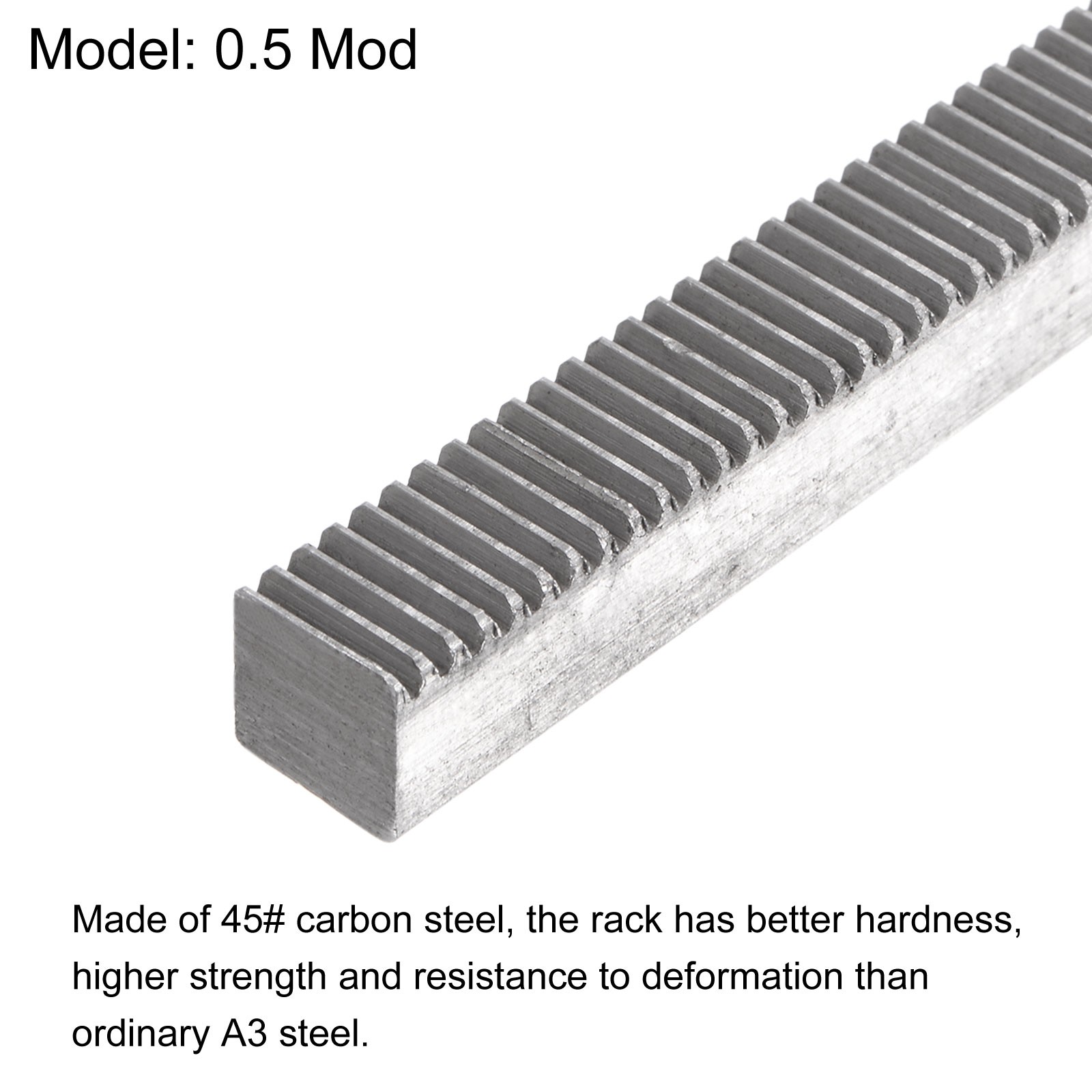 0.5 Mod – 8mm x 8mm x 500mm 45# Carbon Steel Rack for Motor Pinion Gear