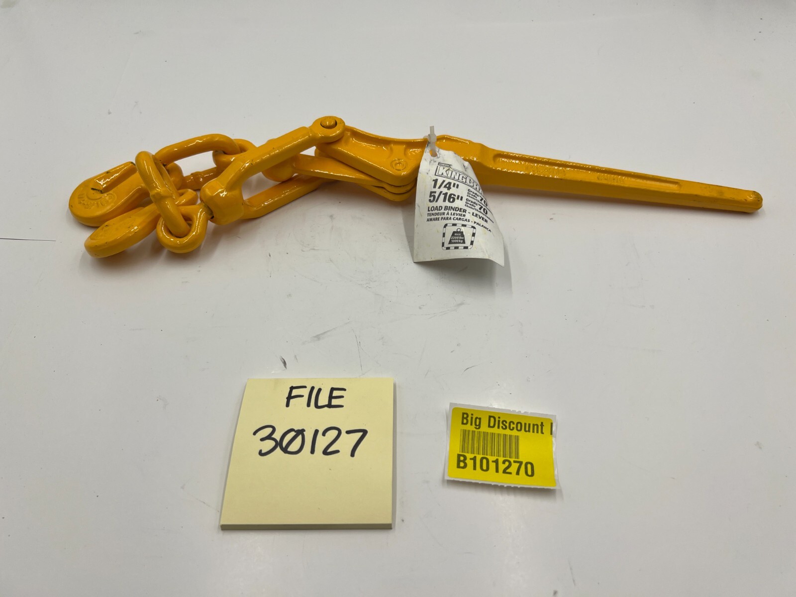Kingchain Lever Type Load Binder 1/4″ – 5/16″ Grade 70 Max 2200lbs/1000kg Yellow