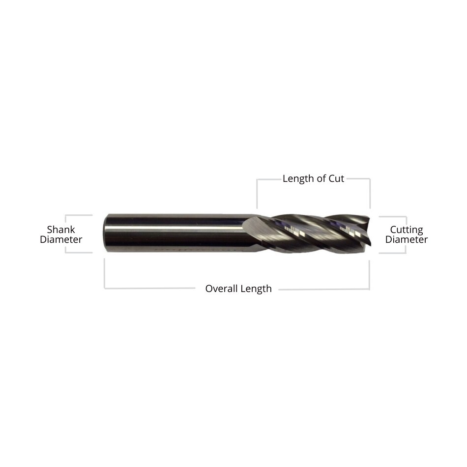 5 PCS 1/8″ 4 FLUTE CARBIDE END MILL