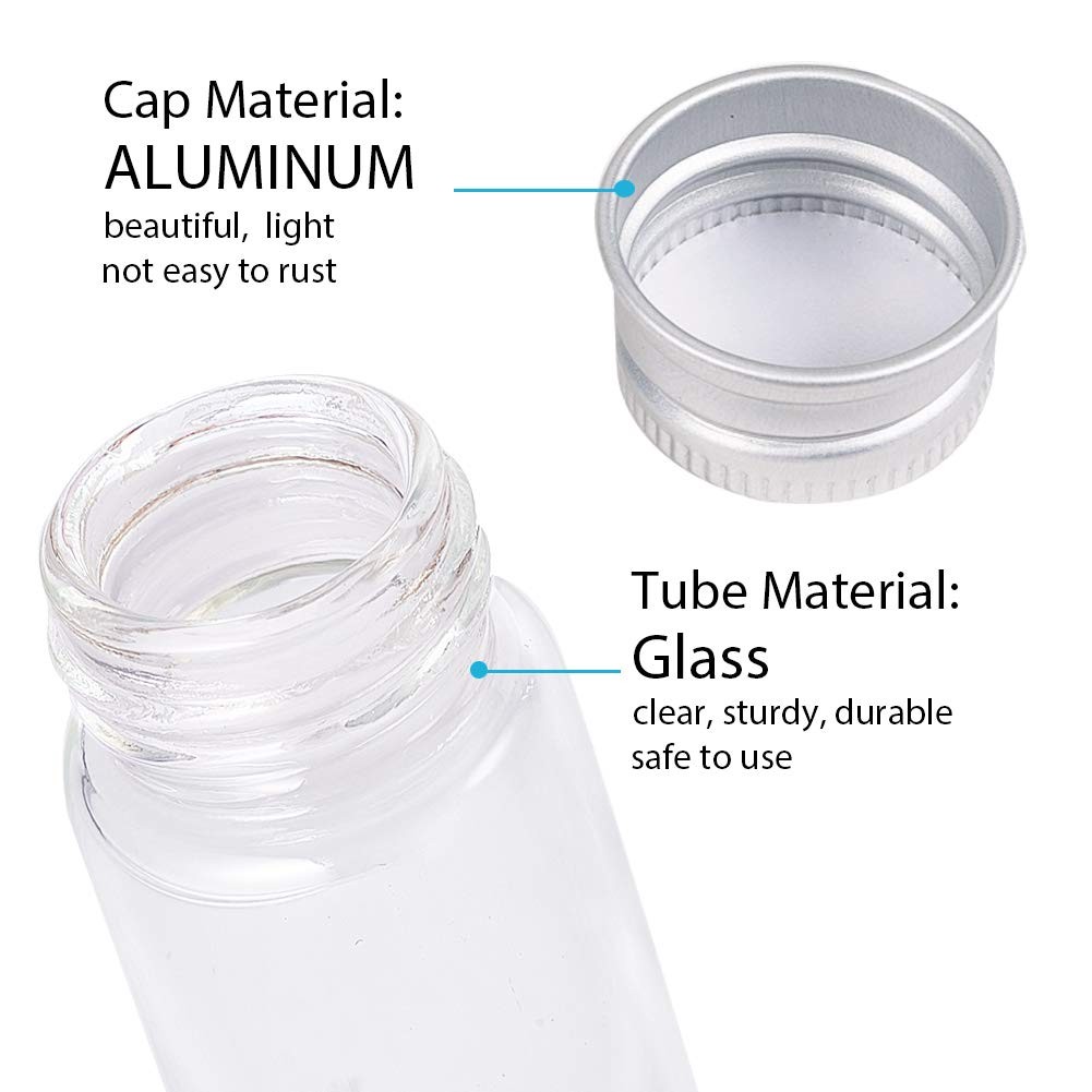 20 PCS 15ml Clear Glass Bottles Candy Bottle with Aluminium Screw Cap…