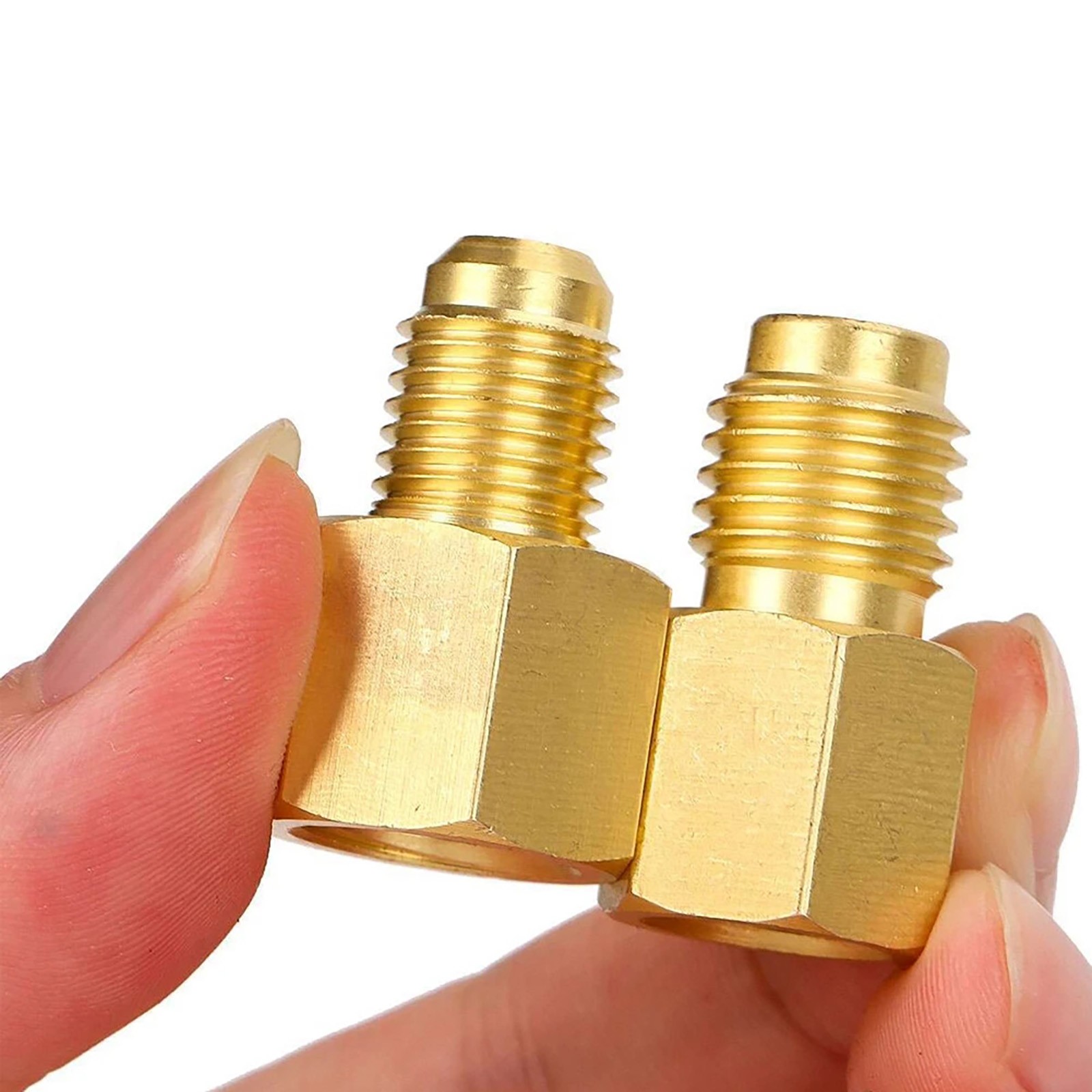 Brass Refrigerant Adapters Kit for R12 R134a Systems Vacuum Pump Port Connection