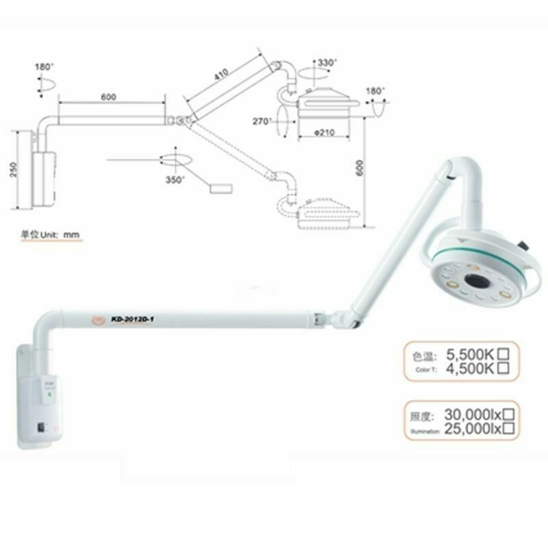180 Rotation 36W LED Wall Hanging Surgical Examination Light Shadowless Lamp Vet