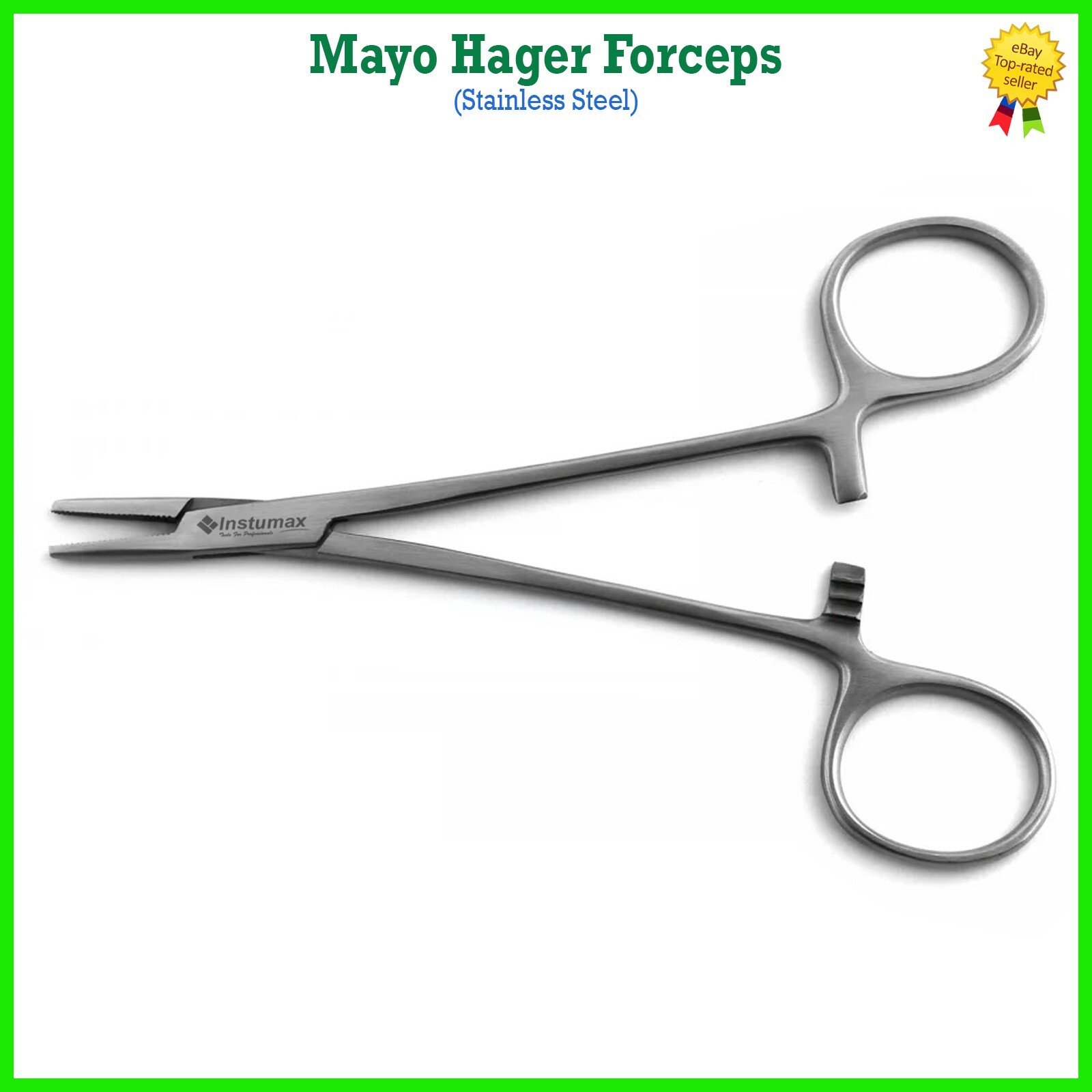 Pinzas Mayo-Hegar Recta y Curva Acero Inoxidable Instrumento Quirúrgico