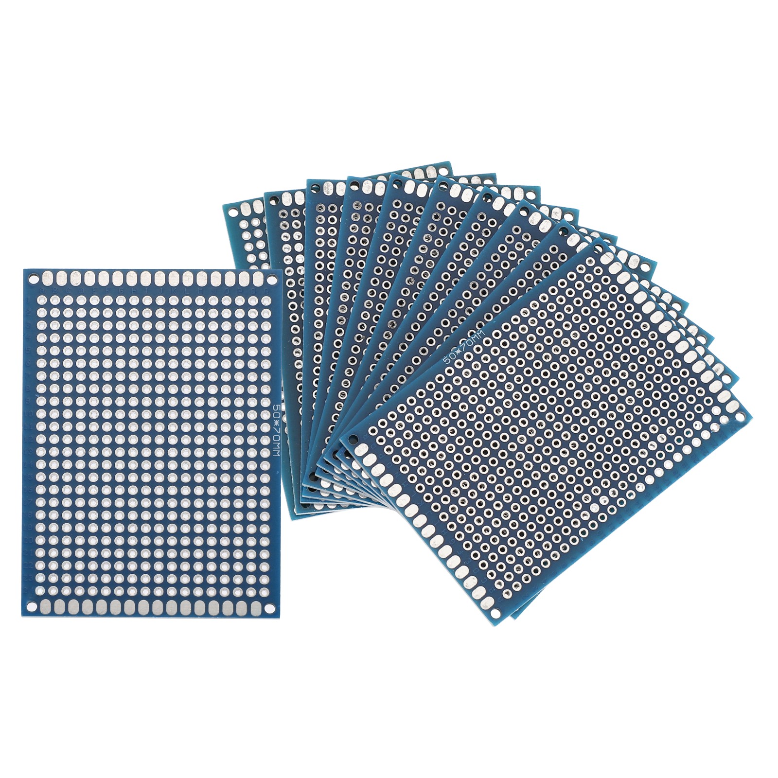 10Pcs Breadboard Solderable Board 70mm x 50mm Blue Circuit PCB Board