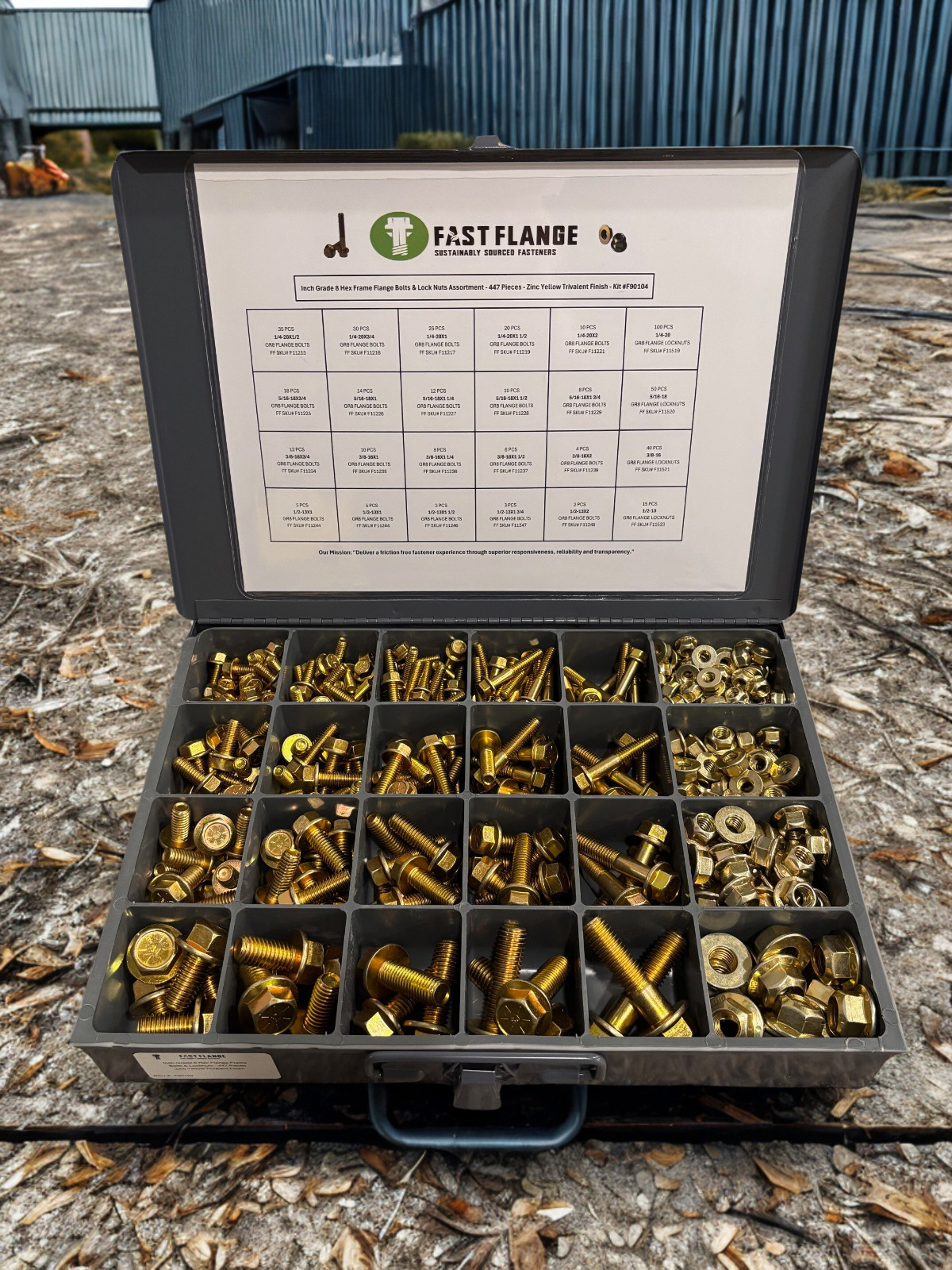 Grade 8 Hex Cap Flange Frame Bolt Zinc Yellow & Locking Flange Nuts Kit – 447 Pc