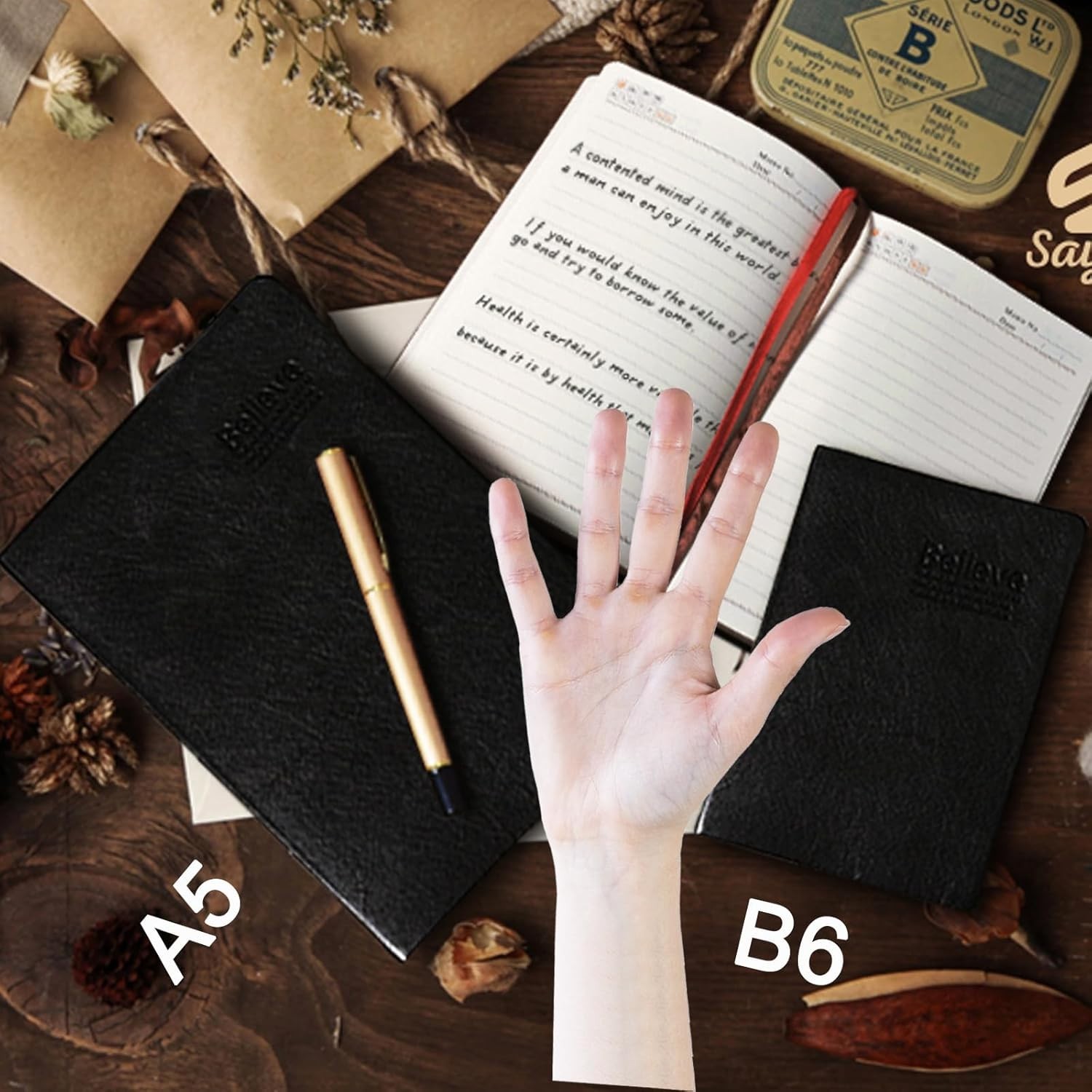 Vintage Believe Notebook Thick Blank Paper Notepad Leather Journal Diary Book