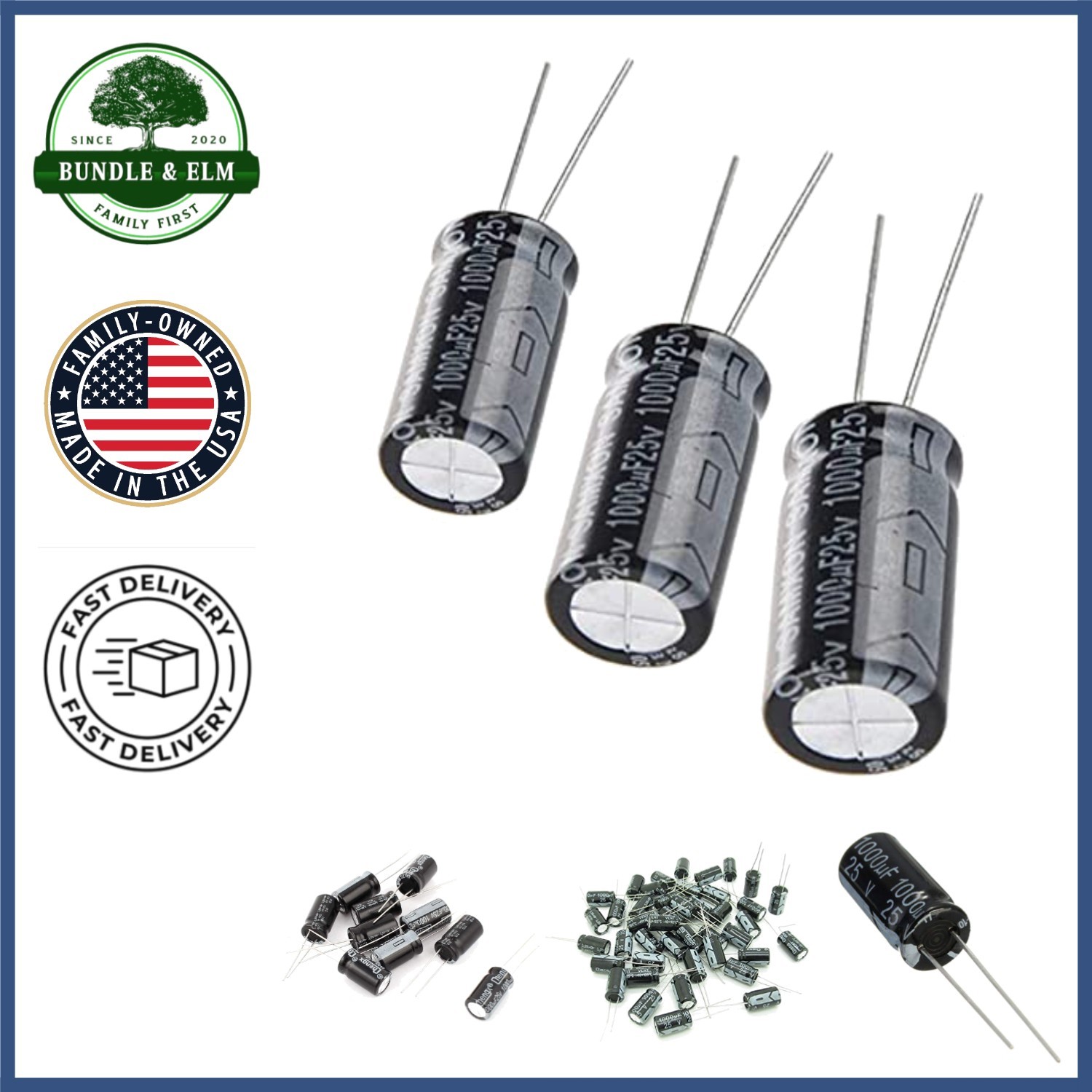 Aluminum Electrolytic Capacitors 1000uF 25V – 12 Pack for Versatile Applications