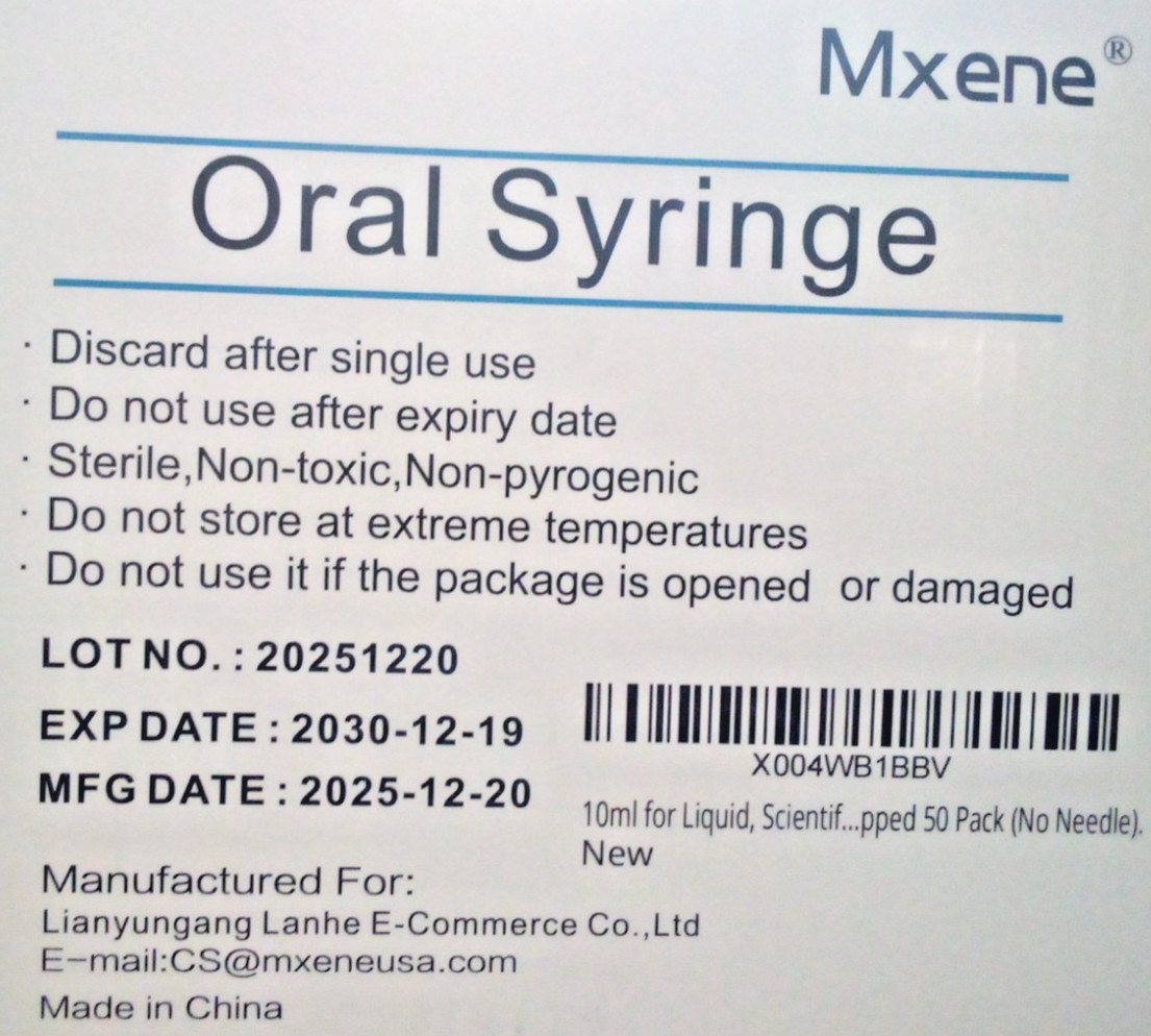 Mxene 50x 10ml Oral Syringes Luer Slip Tip No Needle Sterile Individually Sealed
