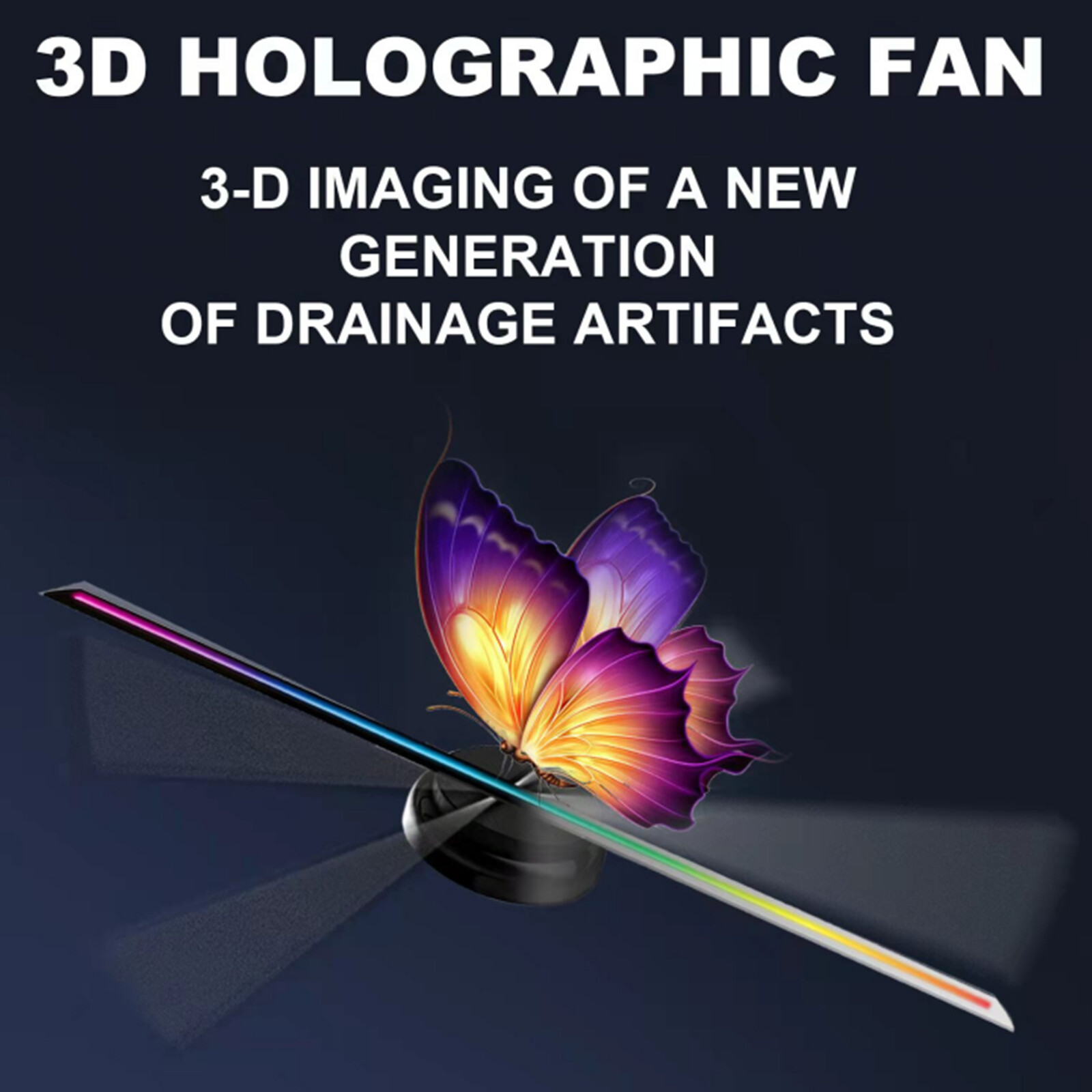 3D Holographic Projector 244-LED Hologram Fan Advertising Player Kit w/Control