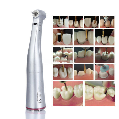 Dental 1:5 Fiber Optic LED Contra Angle Increasing Handpiece Fit NSK E-Type USA