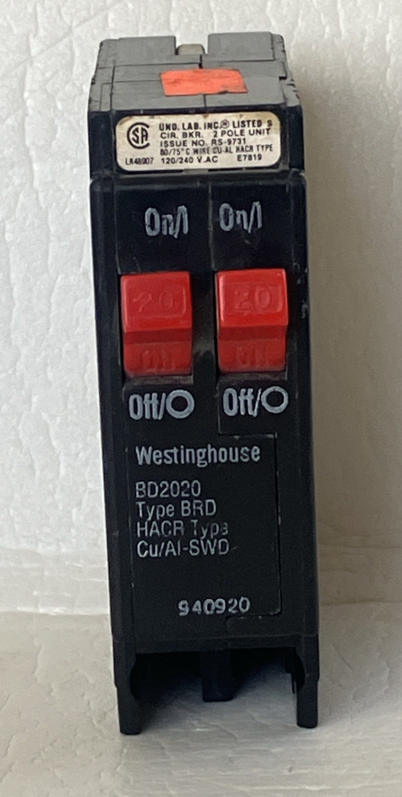 Westinghouse Bryant BD2020 Breaker CTL compliant Rejection Clip 20/20 Amp RED
