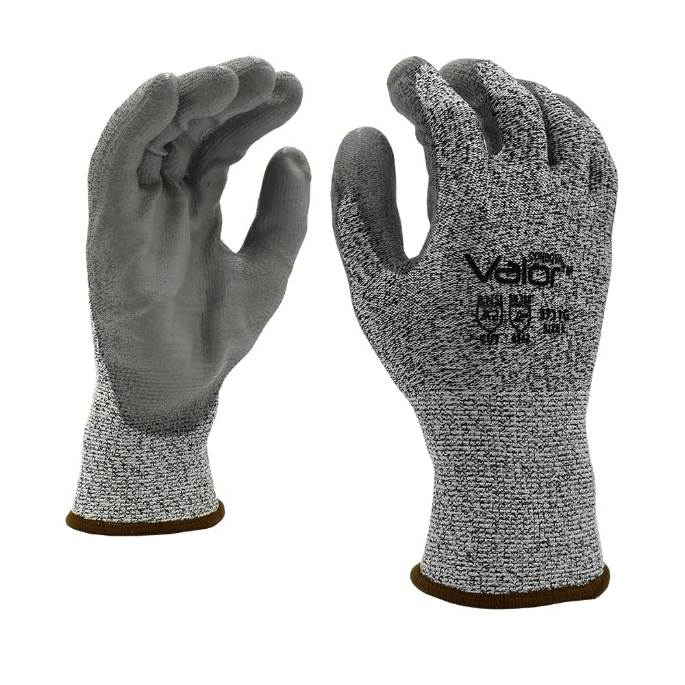 Cordova 3711G Valor Salt & Pepper 13-Gauge HPPE Shell Gloves, Gray Polyurethane