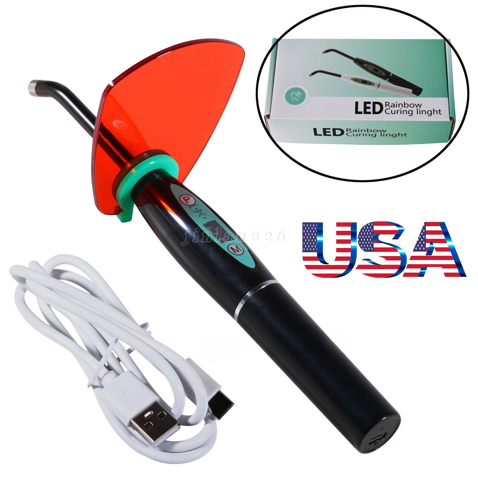Dental Wireless Cordless LED Cure Curing Light Lamp 1500mw 5W Tool Resin Cure US