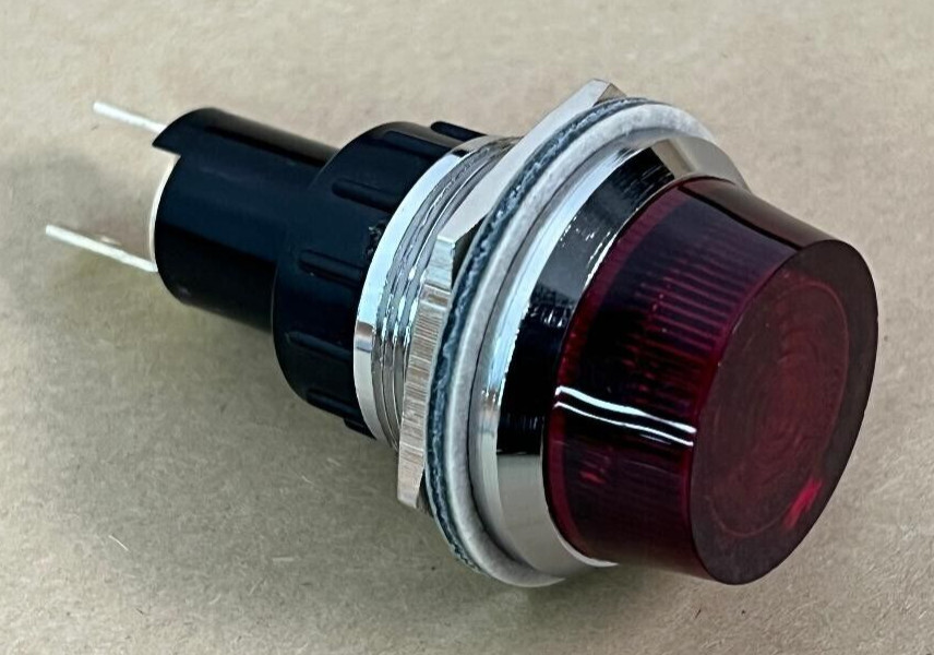 SELECTA INDICATOR LIGHT SL64015-BG, RED PROJECTED FLAT 10476, 1″ PANEL MOUNT