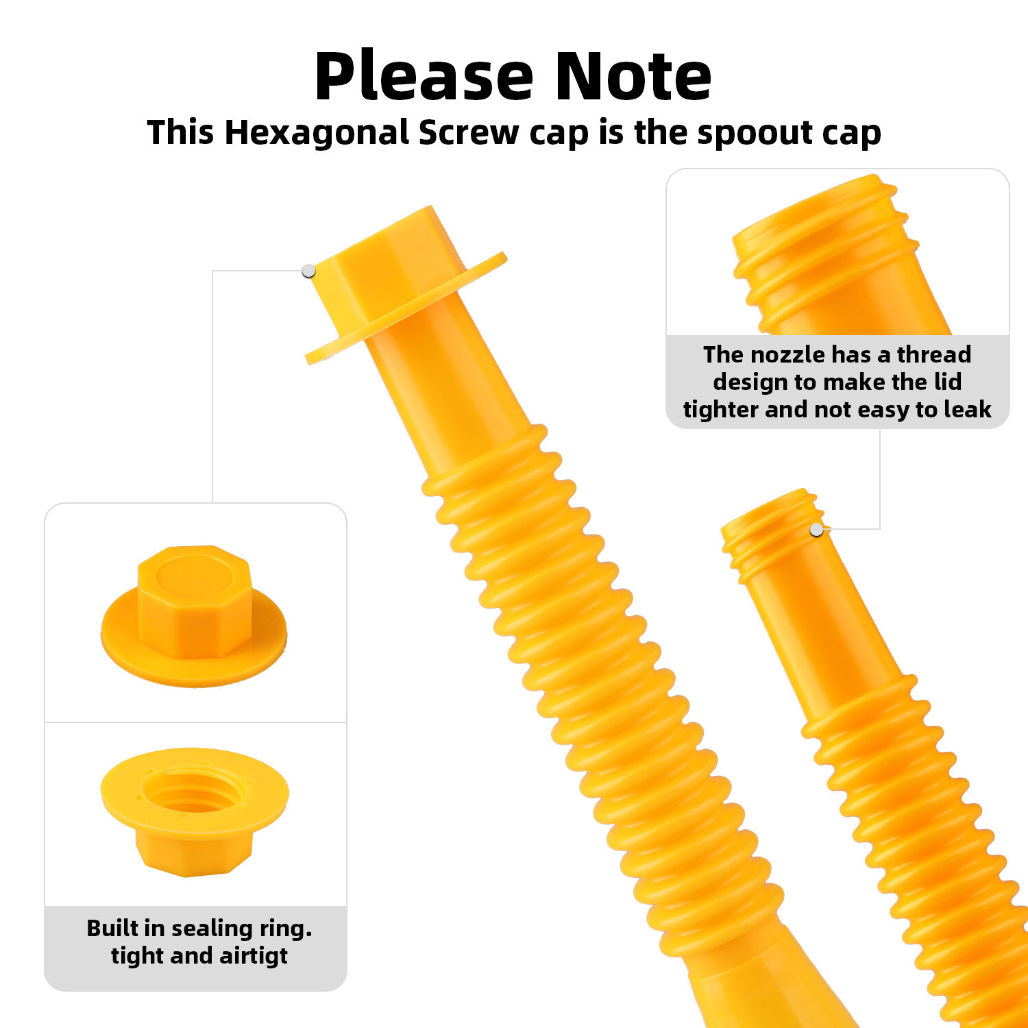 5x Gas Can Spout Nozzle Vent Kit Replacement For Old Style Caps Plastic Gas Cans