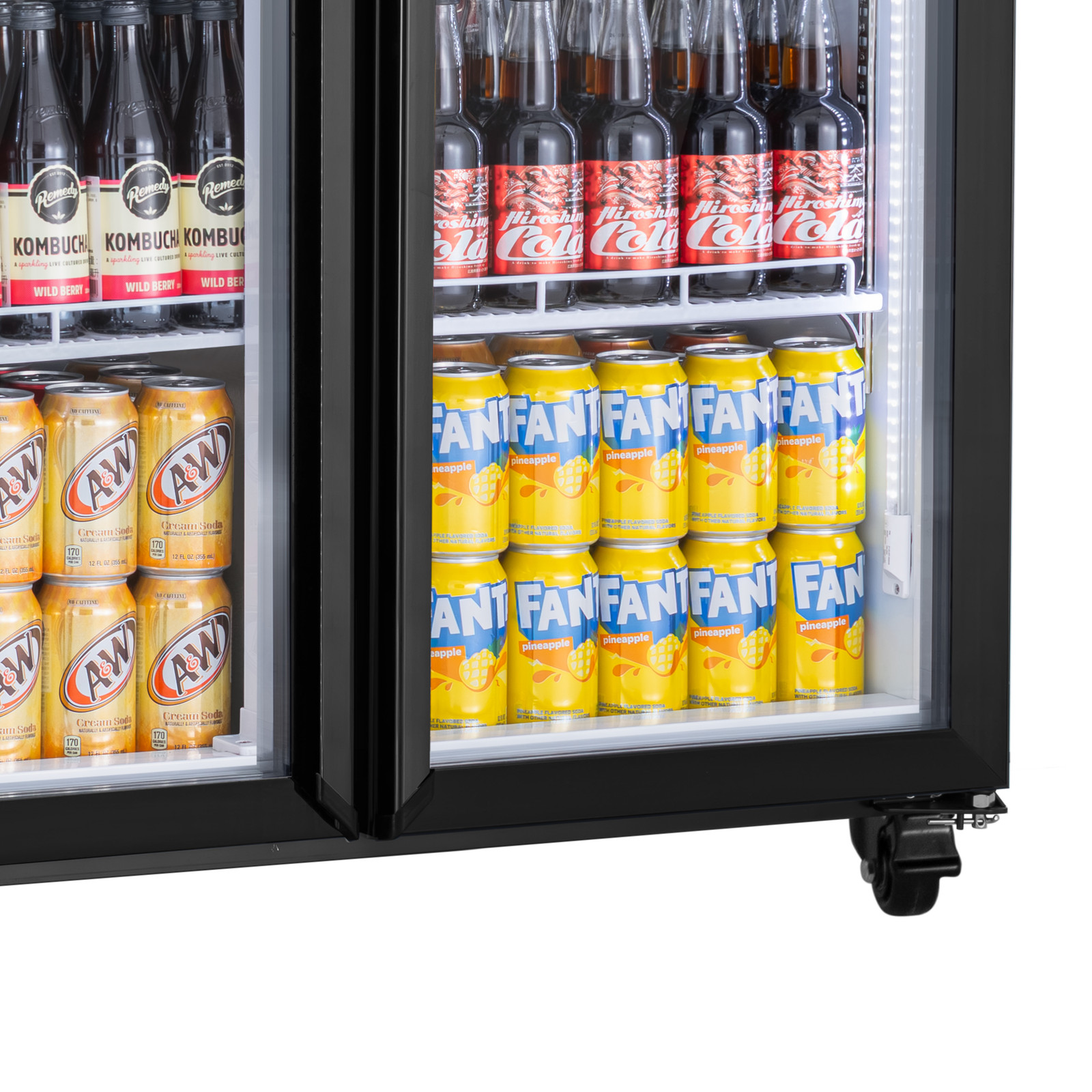 Yeego Back Bar Cooler Commercial Beverage Fridge Under Counter Glass Door Black