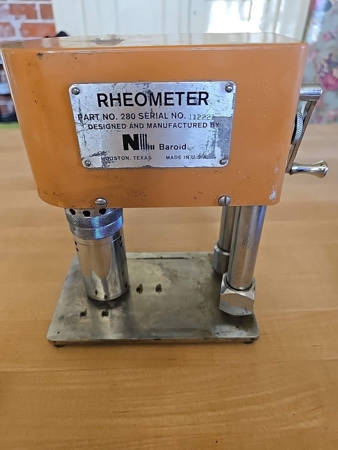 RHEOMETER VISCOSITY NL BAROID MODEL 280 HAND-POWERED MADE IN USA FANN READ