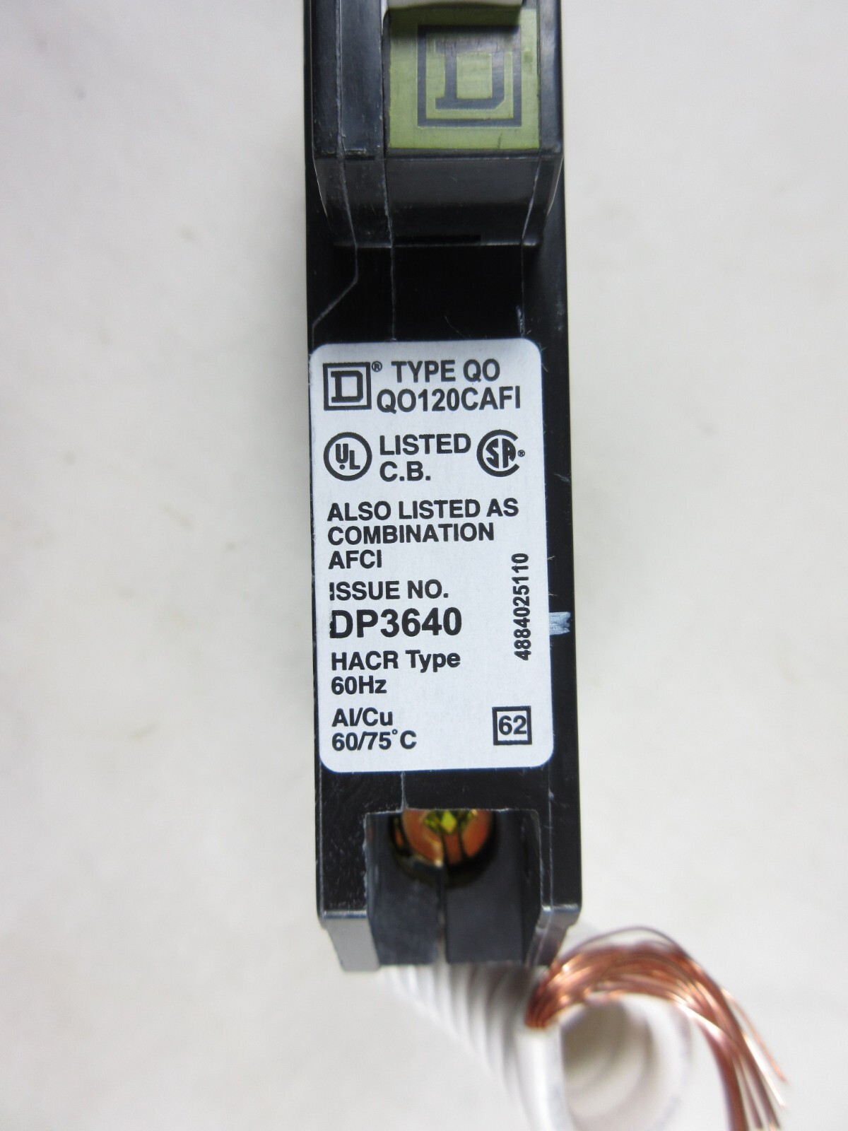 Schneider, Square D, Circuit Breaker, QO120CAFI, 20 Amps, 120 Volts, New in Box