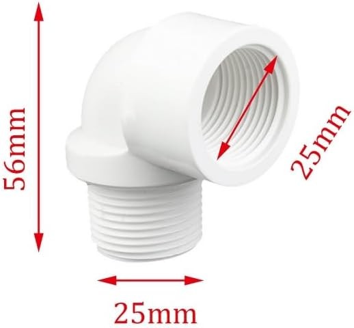 6PCS White 90 degree Street Elbow Coupling 3/4» PVC Male Thread to Female Threa