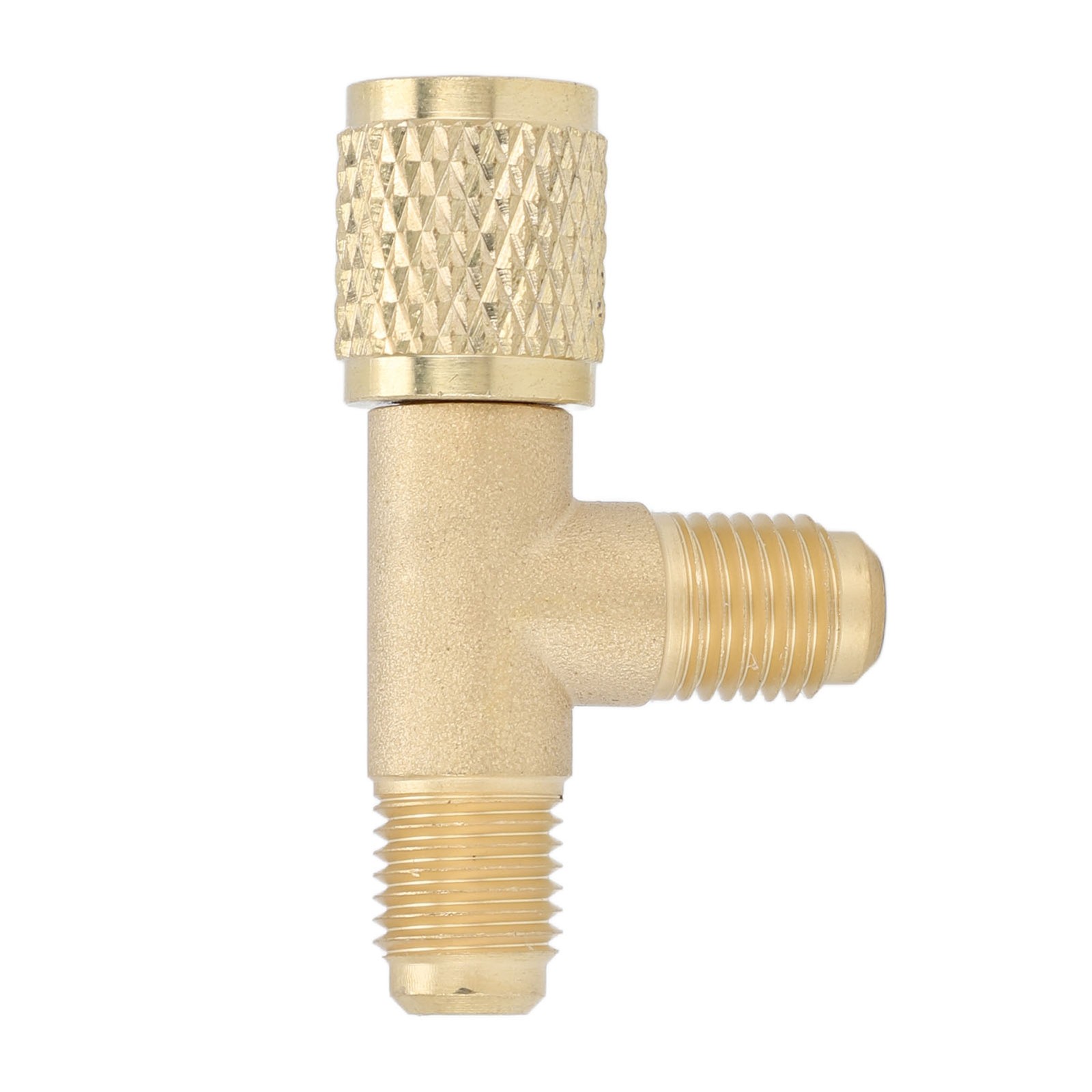 Quick Coupler Tee Adapter With Valve Core Brass 1/4in SAE Sturdy Structure