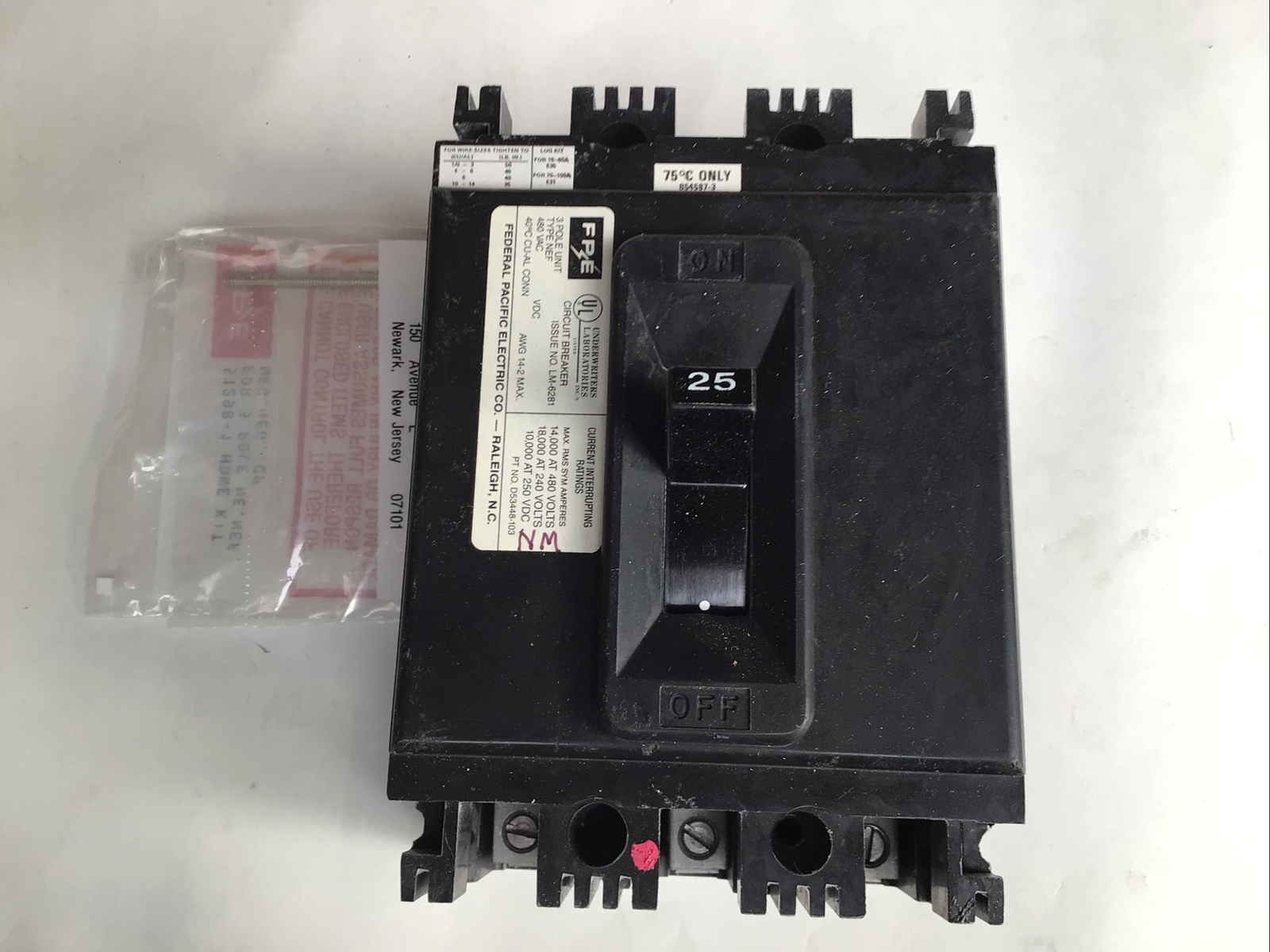 Federal Pacific Electric Circuit Breaker NEF 435025