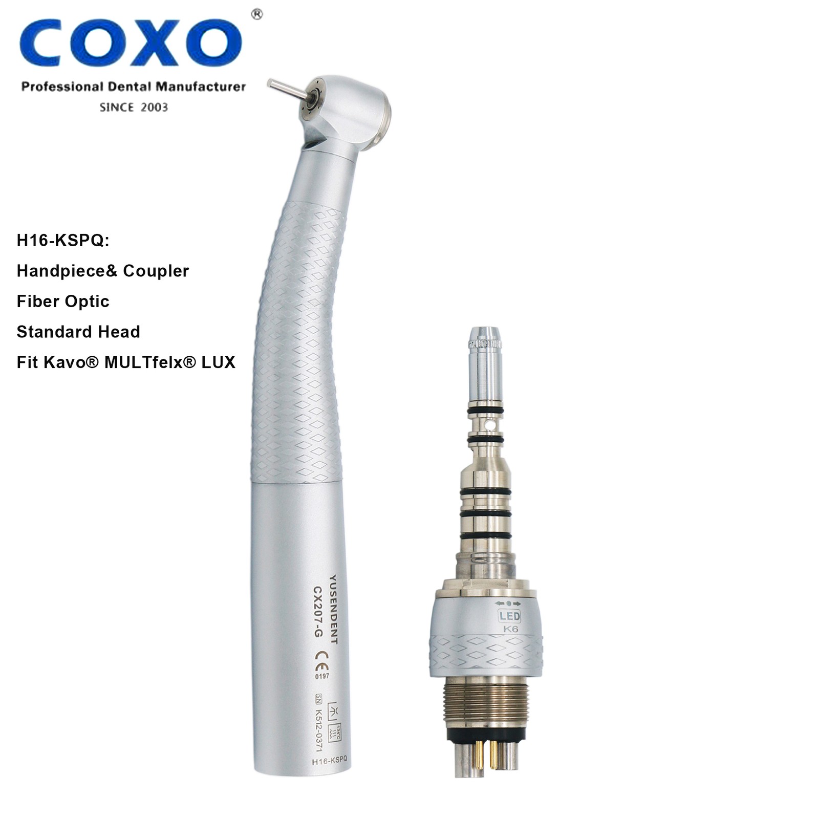 COXO H16 Dental Fiber Optic High Speed Turbine Handpiece For KaVo NSK Coupling