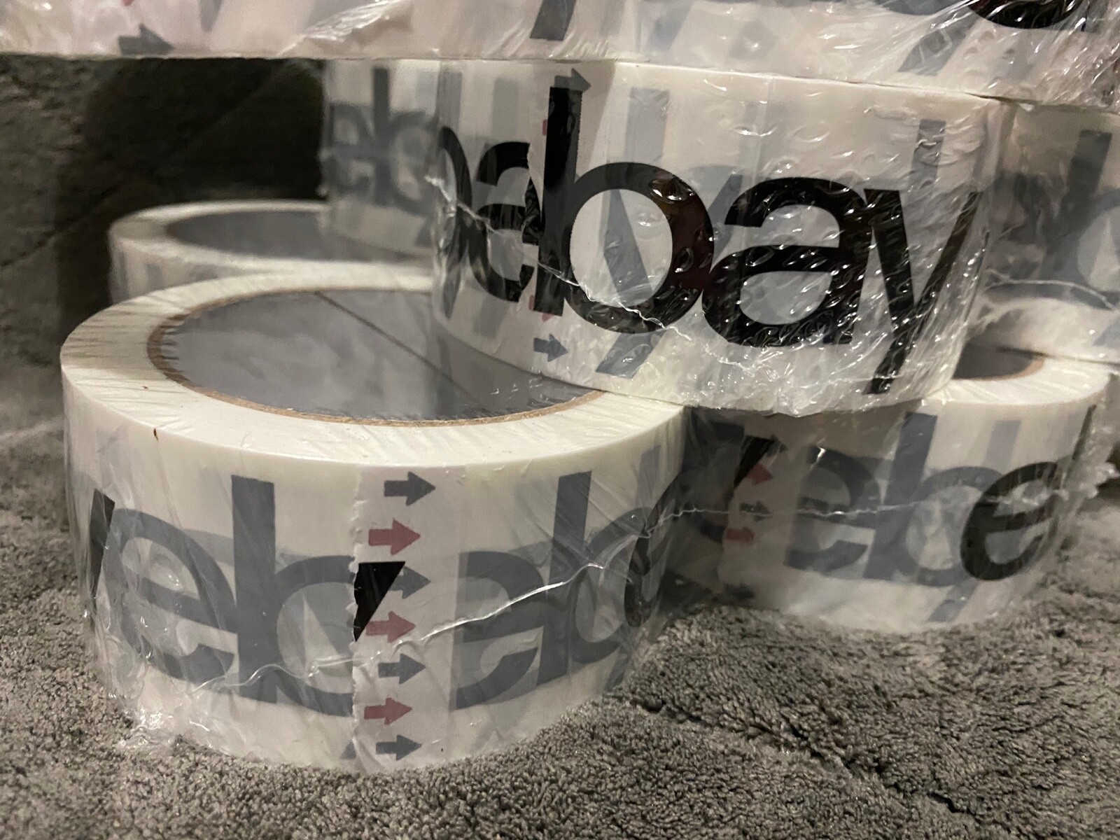EBay Branded Packaging Shipping Tape (1) Roll 2″ x 75 Yards Clear Black