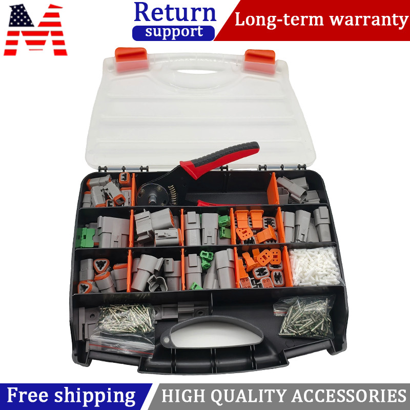New 1750Pcs Deutsch DT Connector Plug Kit With Deutsch Crimp Tool Auto Marine