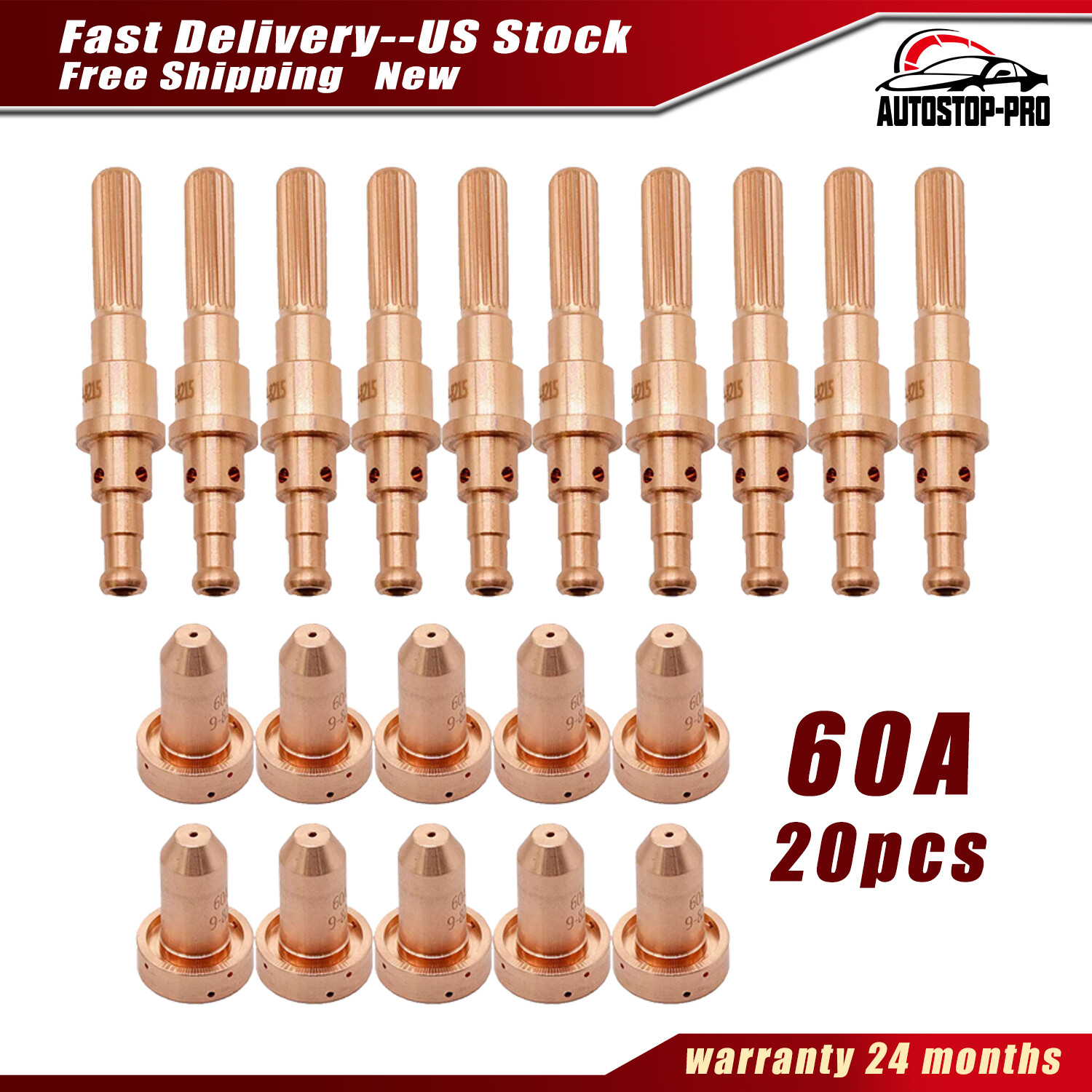 20Pcs 60A Plasma Consumables for Thermal Dynamics SL60 SL100 PK20 9-8215 9-8210