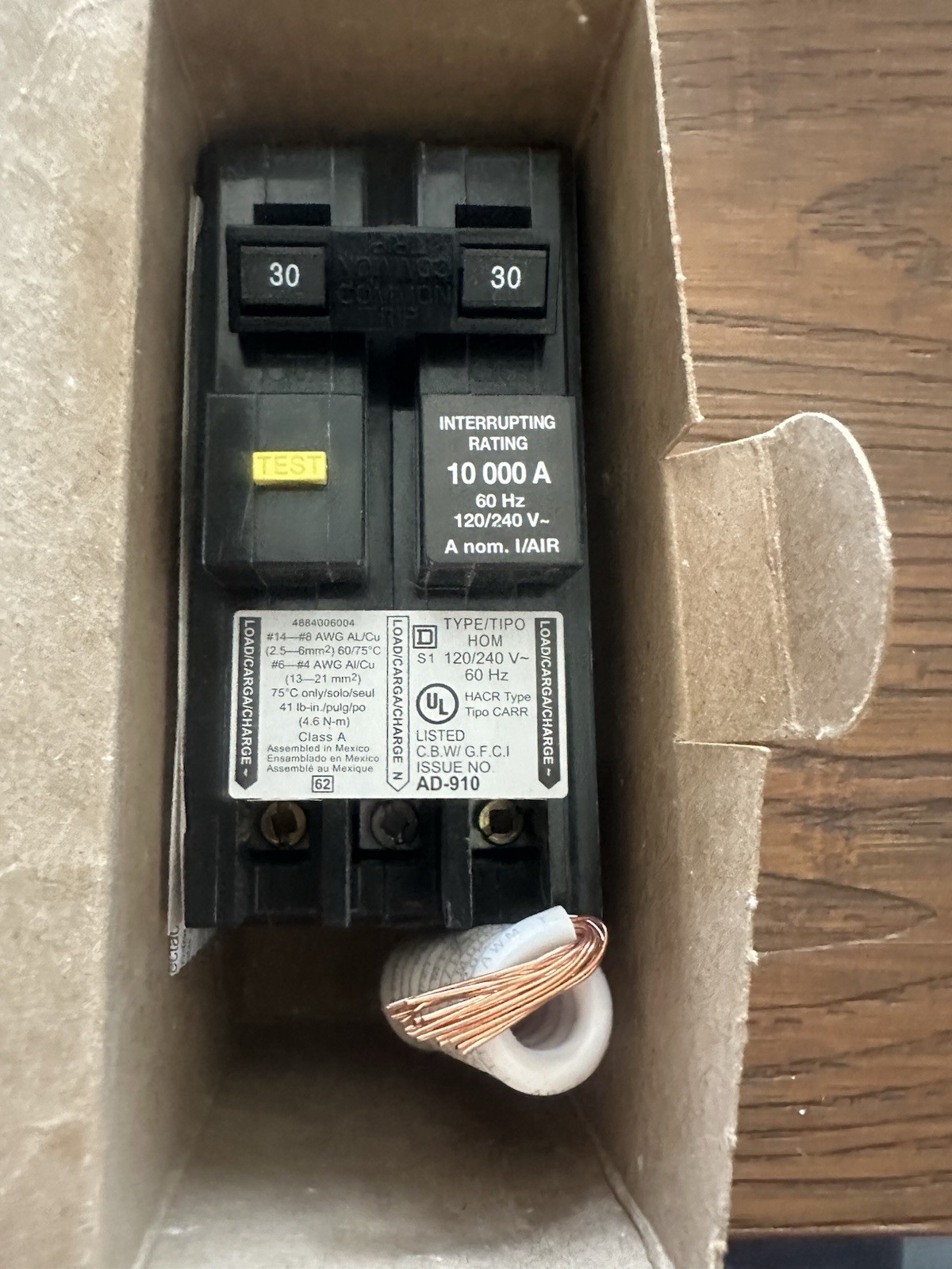 SQUARE D HOMELINE HOM230GFI HOM230GFIC 2-POLE 30A GFCI BREAKER NEW IN BOX
