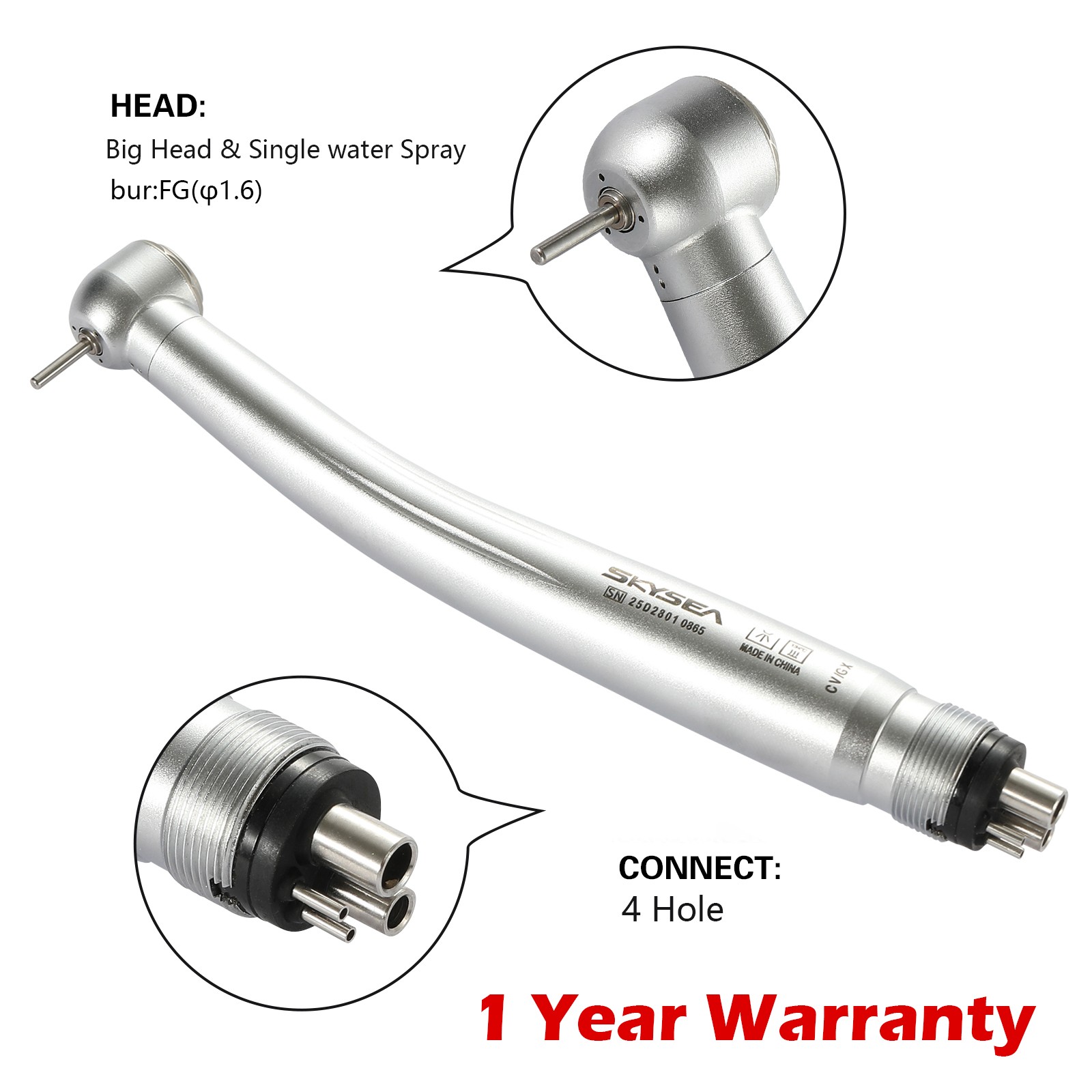 Dental High Speed Handpiece 4 Hole 2 Holes Push Button Turbine STNABM
