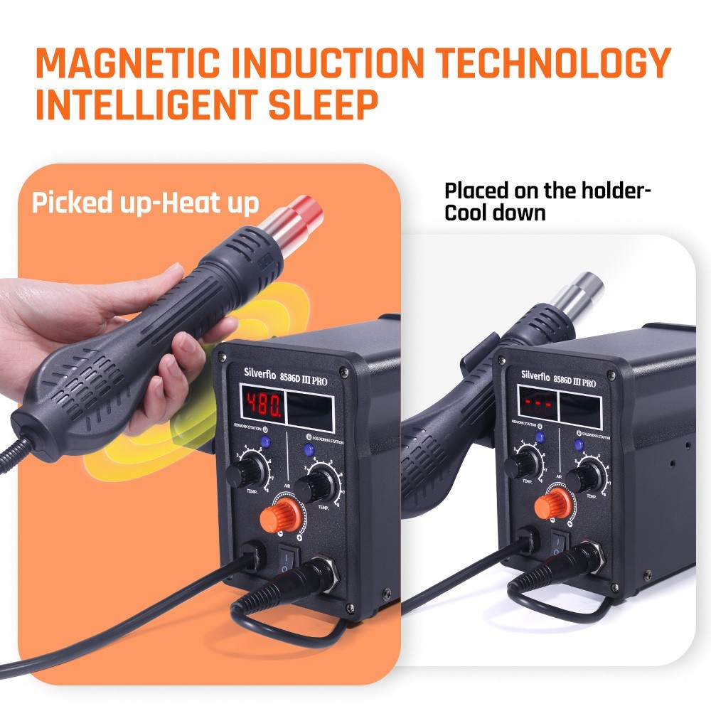 Digital 780W 2in1 Soldering Iron Station Hot Air Gun Desoldering Rework Station