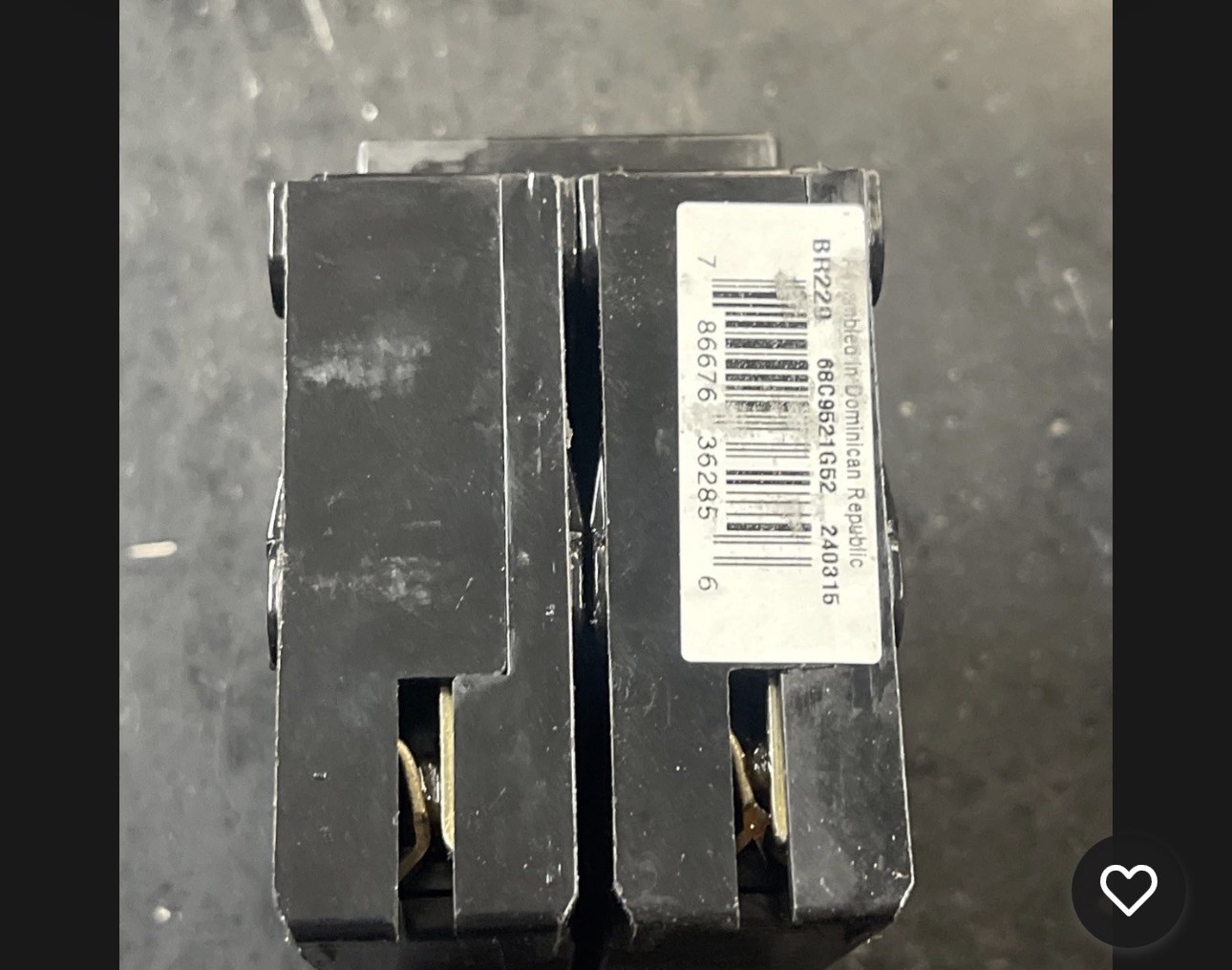 Eaton BR120 20 Amp Single Pole Circuit Breaker