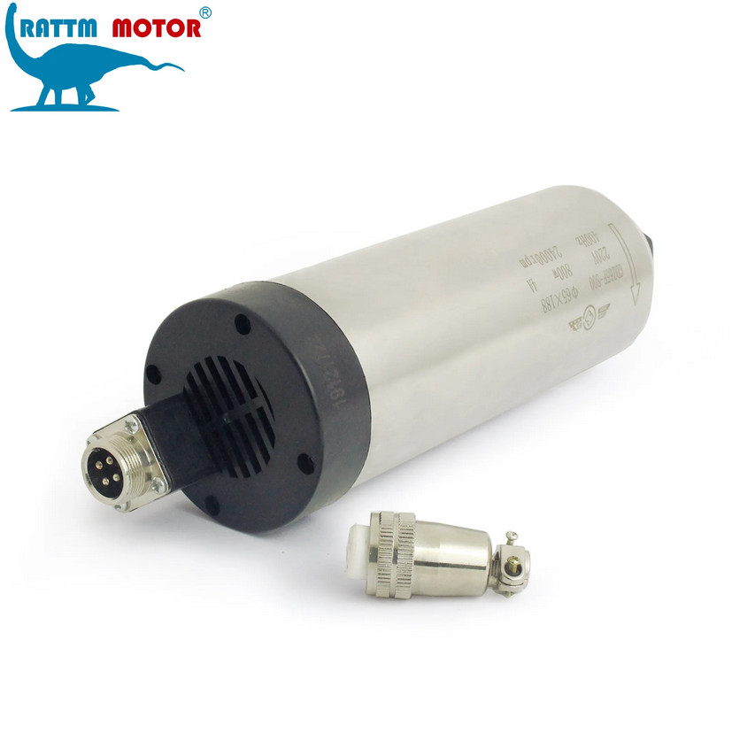 【USA】800W 0.8KW Air-cooled Spindle Motor ER11 220V 65mm 24000RPM For CNC Router