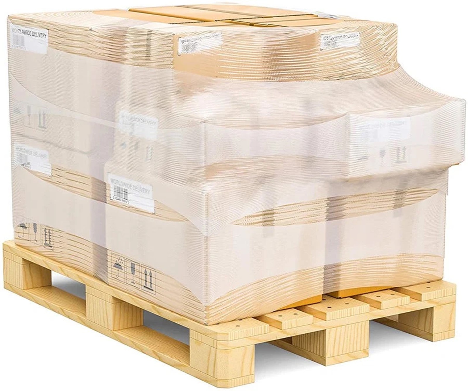 18″ x 1500′ 80 Gauge Pre-Stretched Stretch Wrap Film 4 Rolls Clear Pallet Wrap