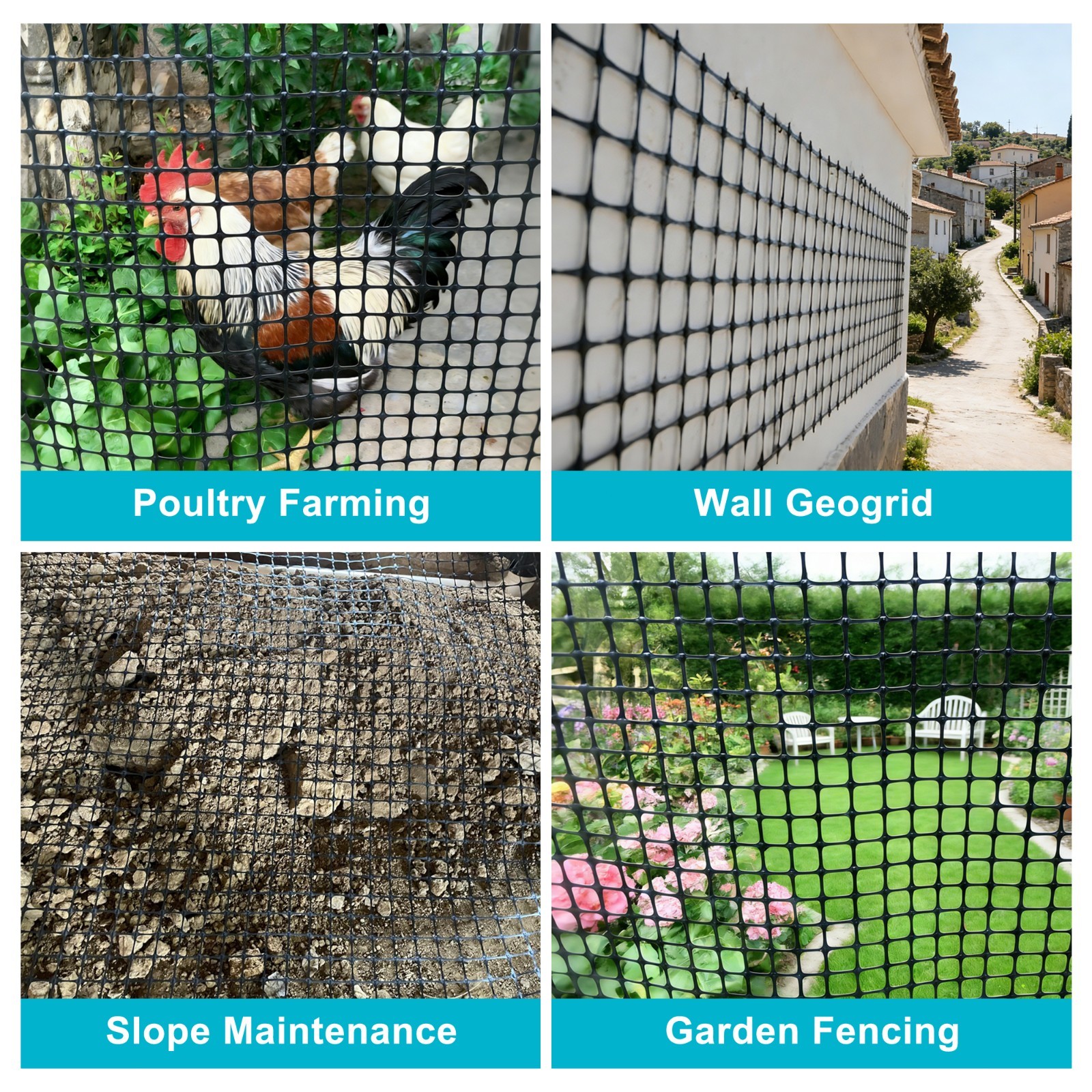 Geogrid for Retaining Wall, Bi-Directional Universal Stabilization Grid Fence US