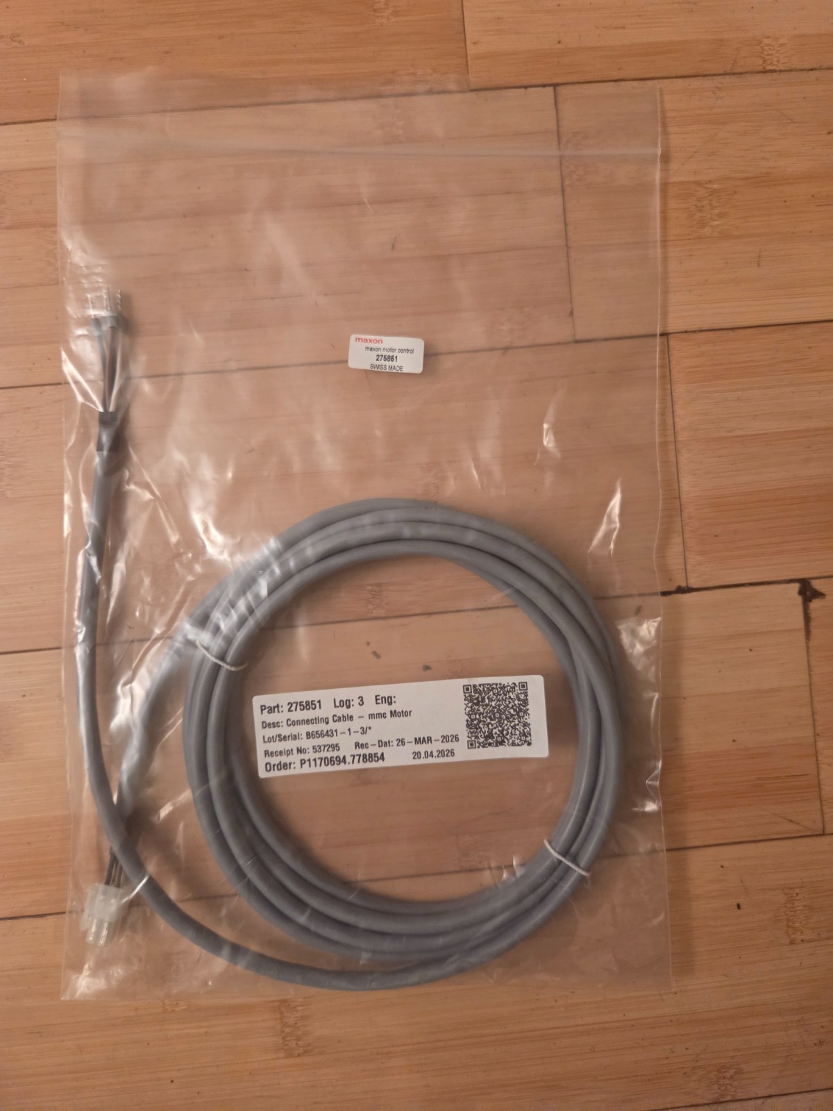 Maxon 275851 Motor Cable 3m NEW – EPOS4 / ESCON Servo Controller Power Lead