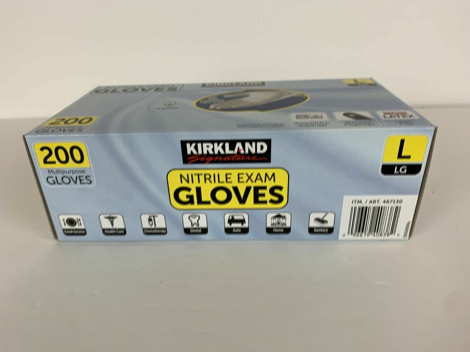 Kirkland Signature Nitrile Exam Gloves,Size Large. 200 Gloves