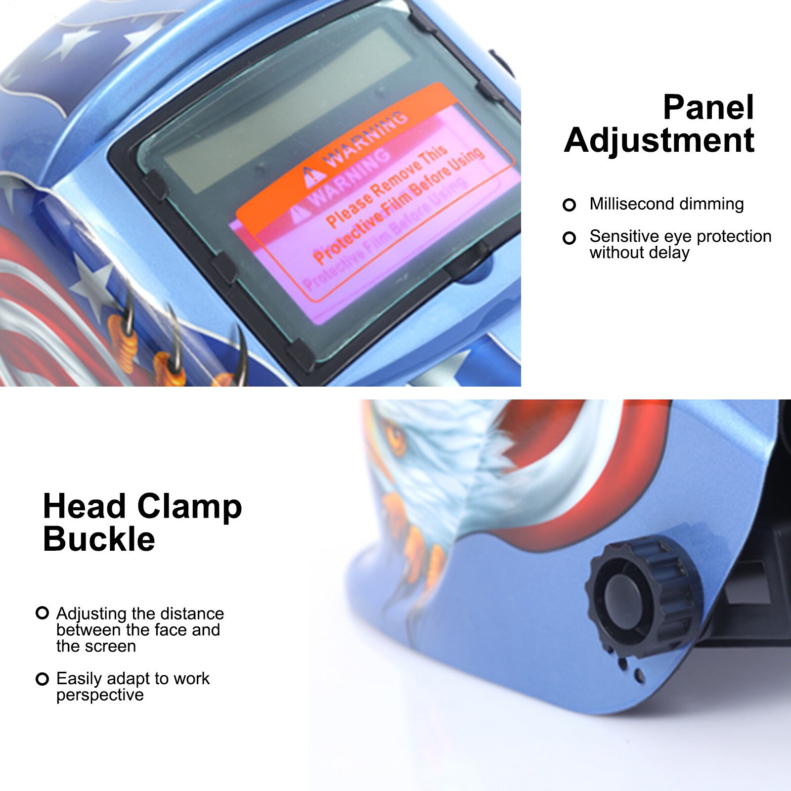 True Color Solar Auto Darkening Welding Helmet Arc Tig Mig Grinding Hood
