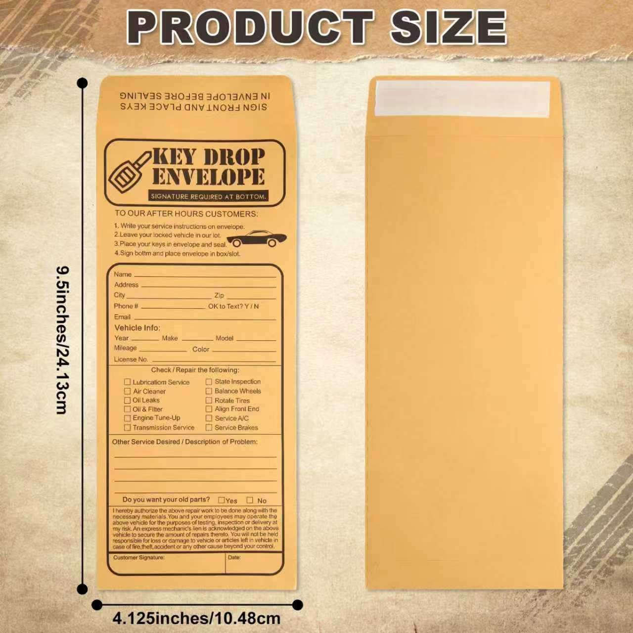 100 PCS Heavyweight Key Transfer Envelopes Secure Adhesive Mailers 4.125×9.5 In